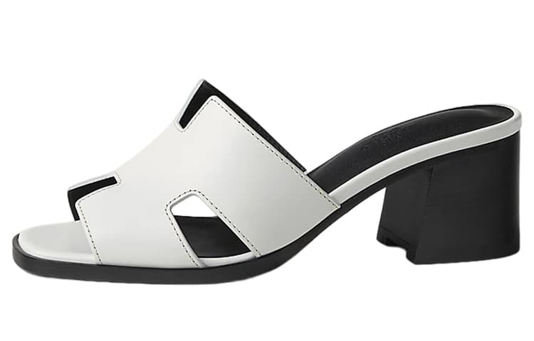 HERMES Helia Slide Slippers Women's White