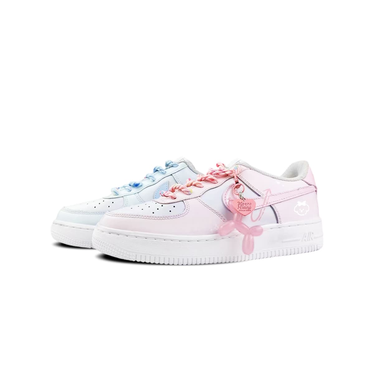 Custom Sneakers Nike Air Force 1 BNK Cloud Puppy Mismatch Cute Dreamy Fresh Simple Graffiti Playful Casual City Walk Versatile Comfortable Low-Top Sneakers Unisex