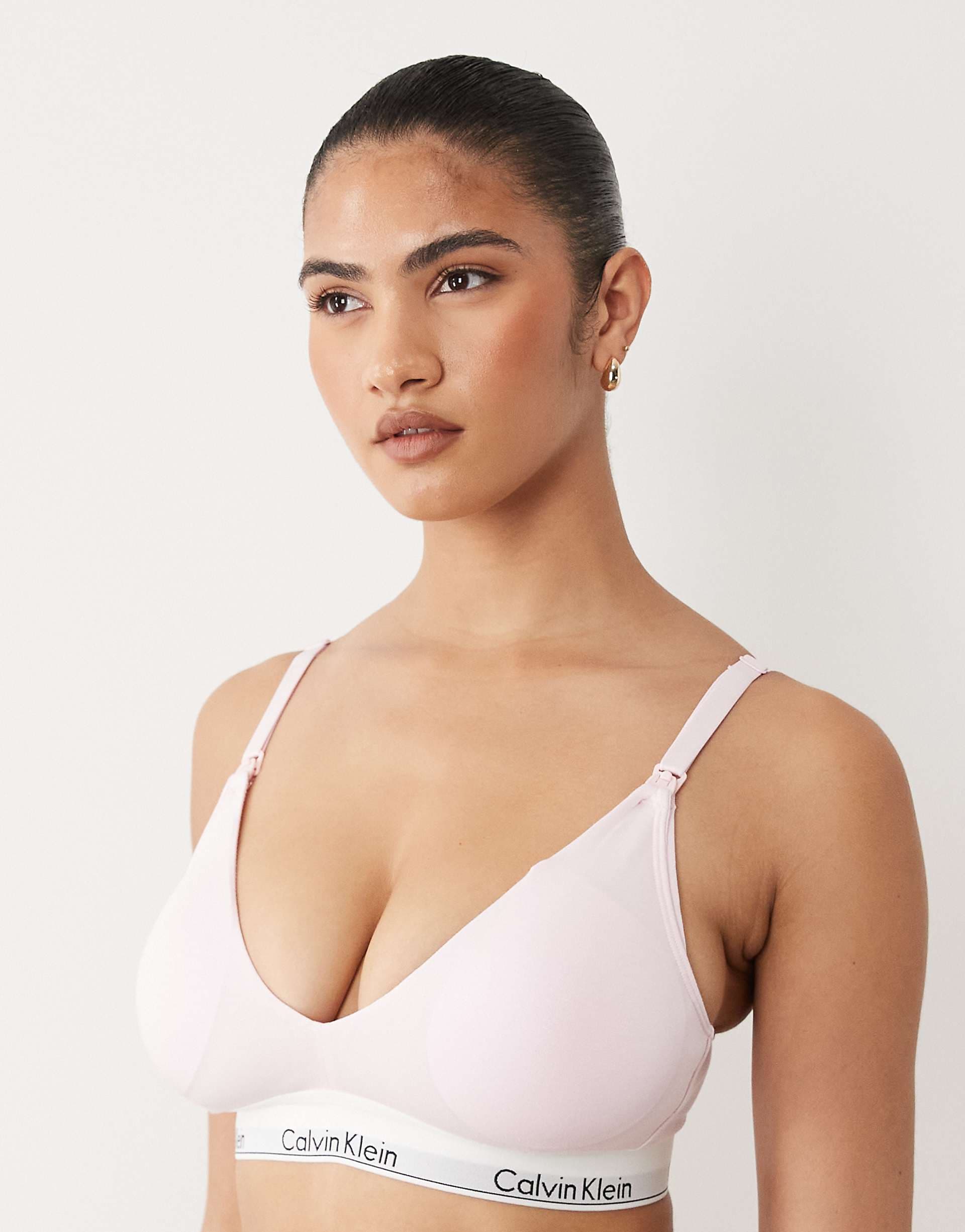 Calvin Klein Icon Cotton Modal lightly lined maternity bra in light pink