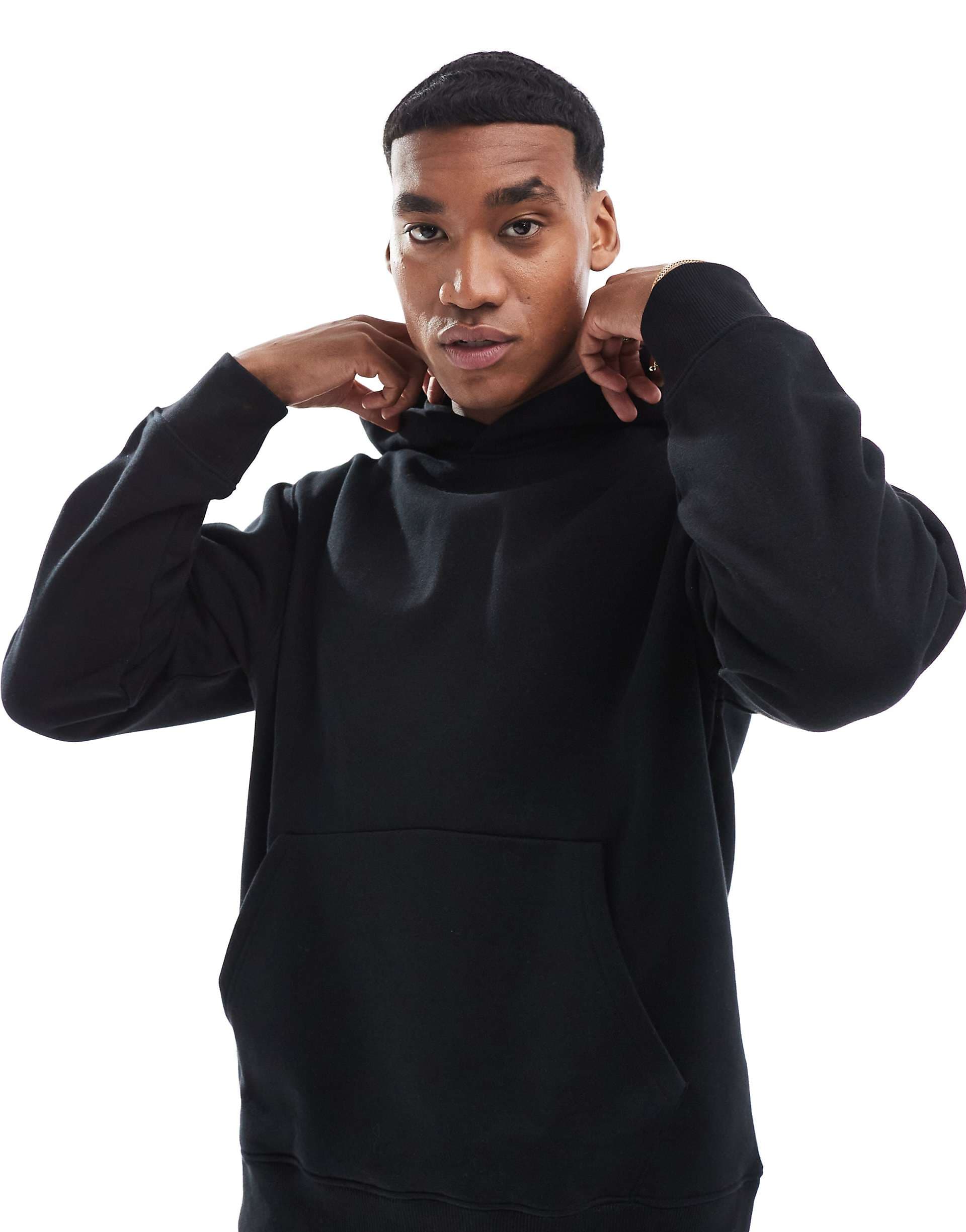Jack & Jones Premium oversized 400gsm heavyweight hoodie in black