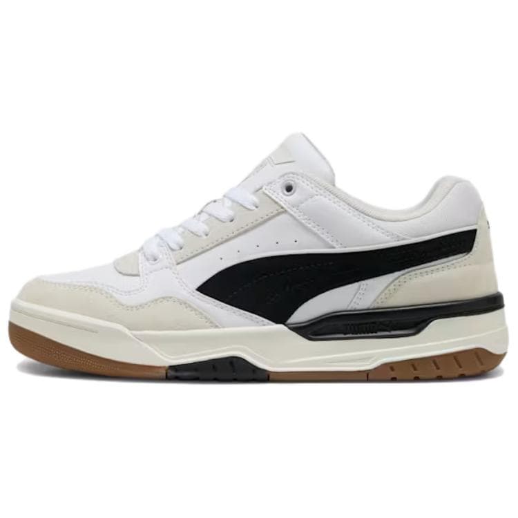 PUMA REBOUND Anti-Slip Wear-Resistant Low-Top Skateboard Shoes Unisex White Beige Black