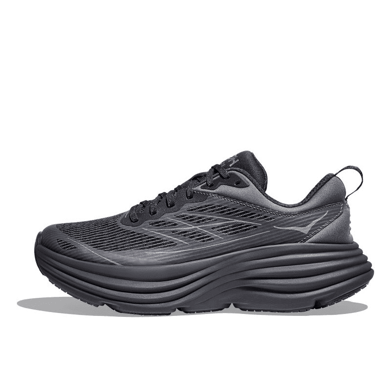 HOKA ONE ONE Bondi 8 TS CAGED Versatile Comfortable Fabric Wear-Resistant Low-Top Trail Casual Running Shoes Unisex Charcoal Grey