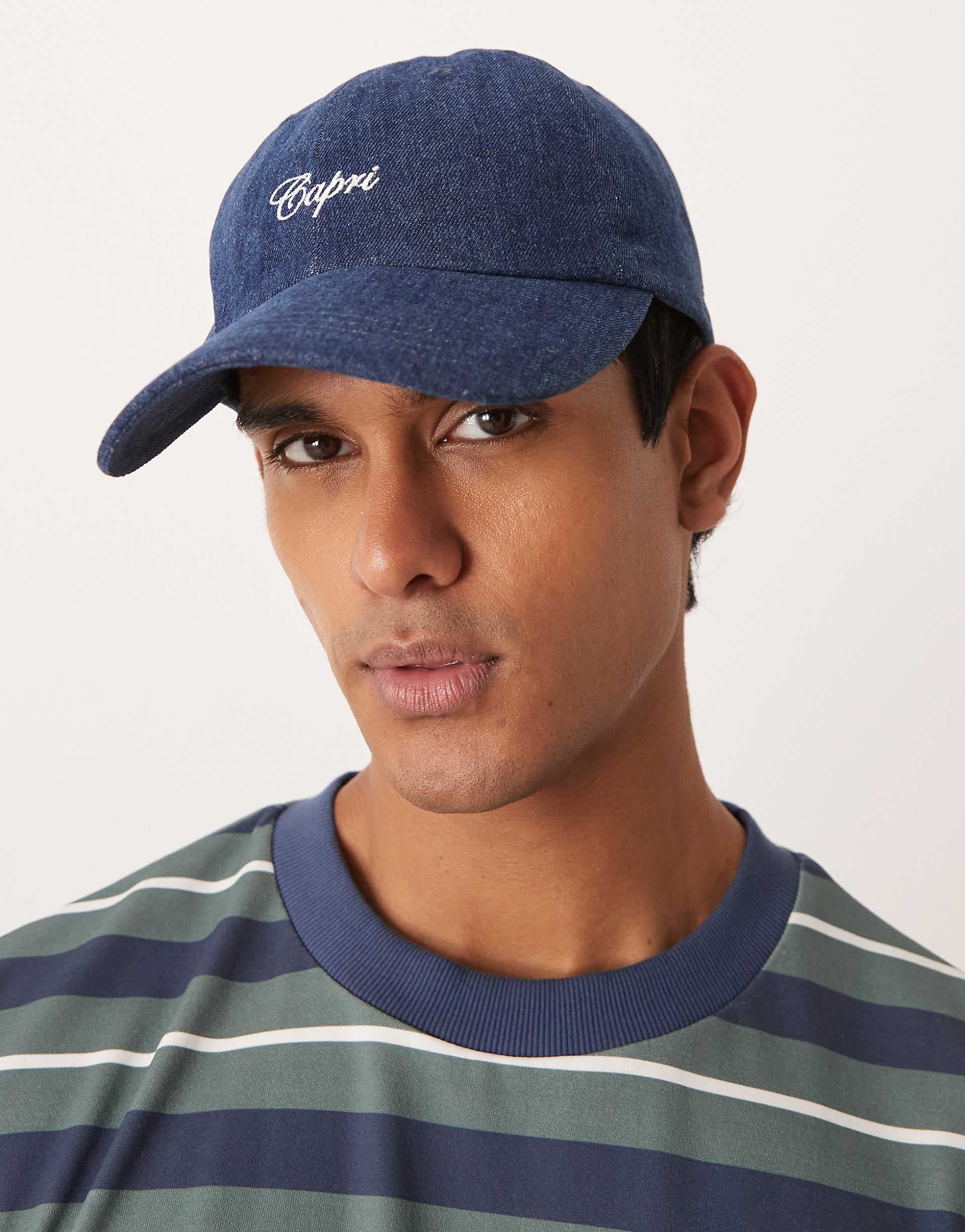 ASOS DESIGN denim cap with logo