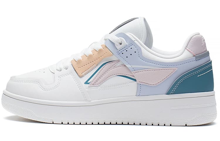 LiNing Tianji Lightweight Wear-Resistant And Slip-Resistant Low-Top Skateboard Shoes Women's White Blue