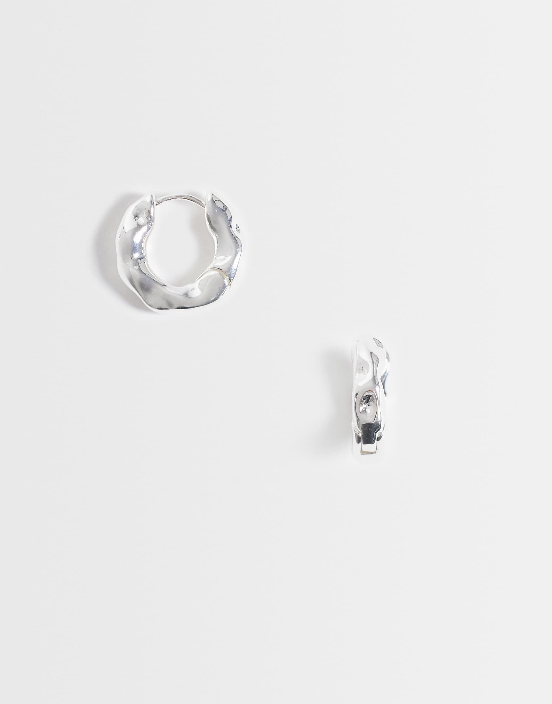 Kingsley Ryan 18.5mm molten chunky hoops in sterling silver plated brass