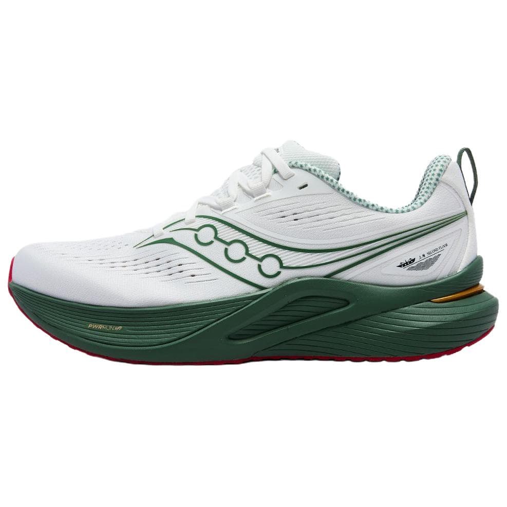 Saucony Tempus 3 Versatile Comfortable Breathable Support Cushion Running Shoes Unisex White Green