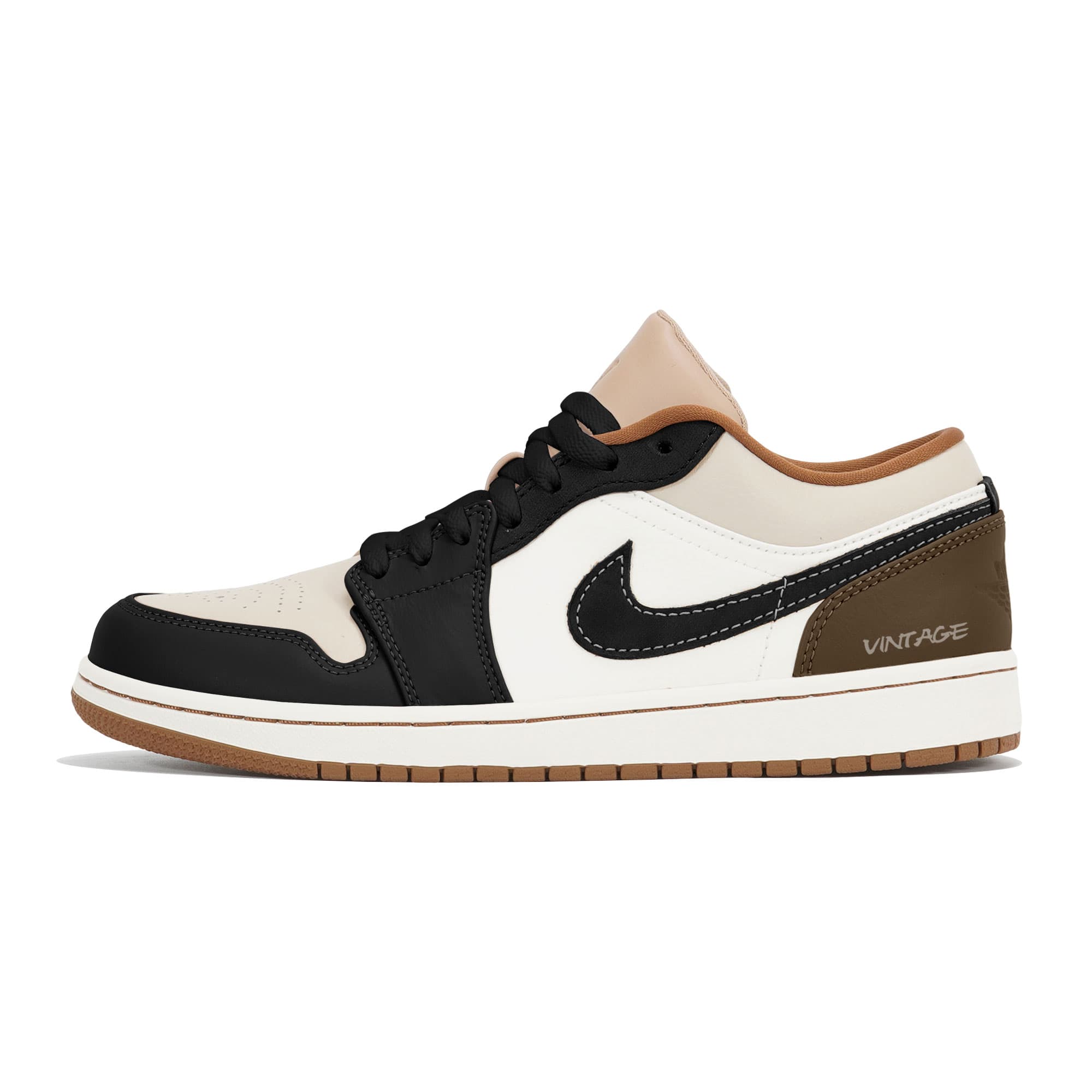 Jordan Air Jordan 1 Durable Breathable Low-Top Vintage Basketball Shoes Men's Umber