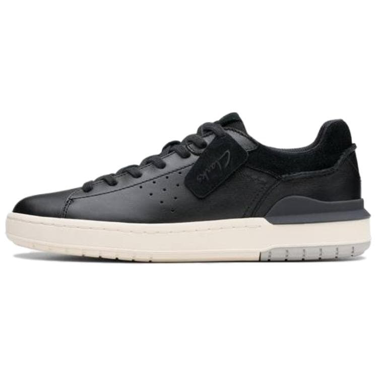 Clarks Leather Courtlite 2 Run Low-Top Sneakers Men's Black