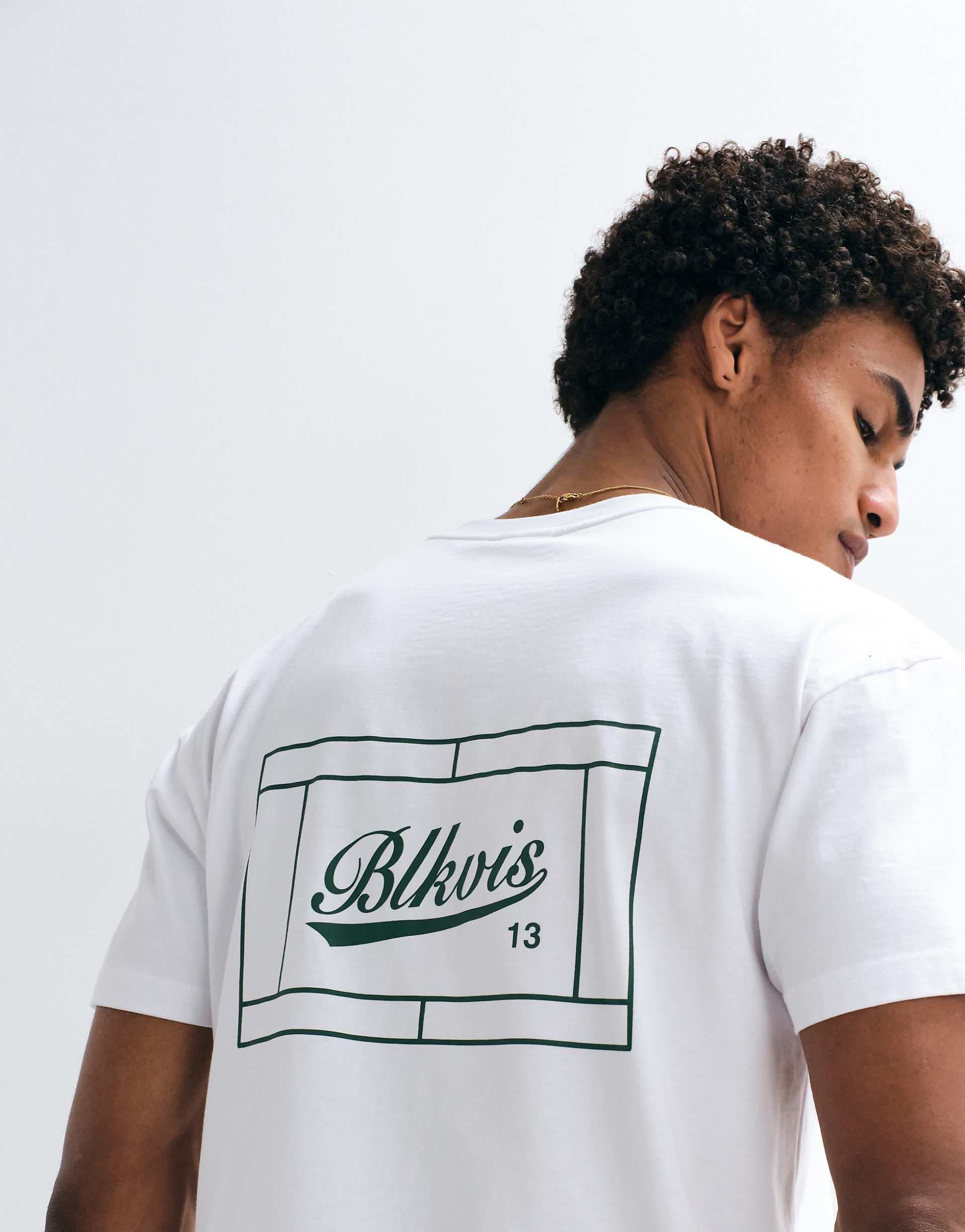 BLKVIS court short sleeve T-shirt with back graphic in white