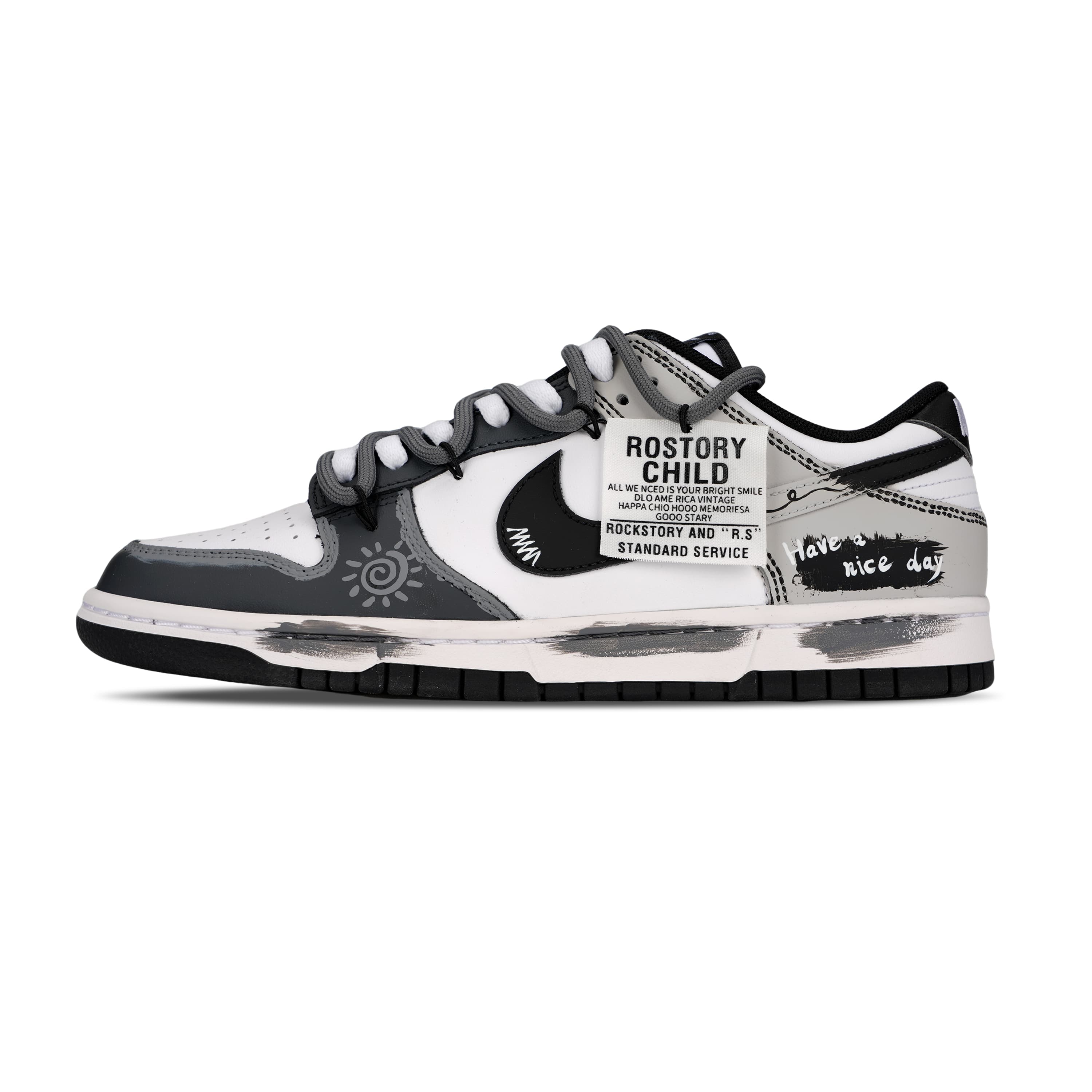 Nike Dunk 'Have a Nice Day' Personality Versatile Wear-Resistant Lightweight Low-Top Sneakers Unisex Black White