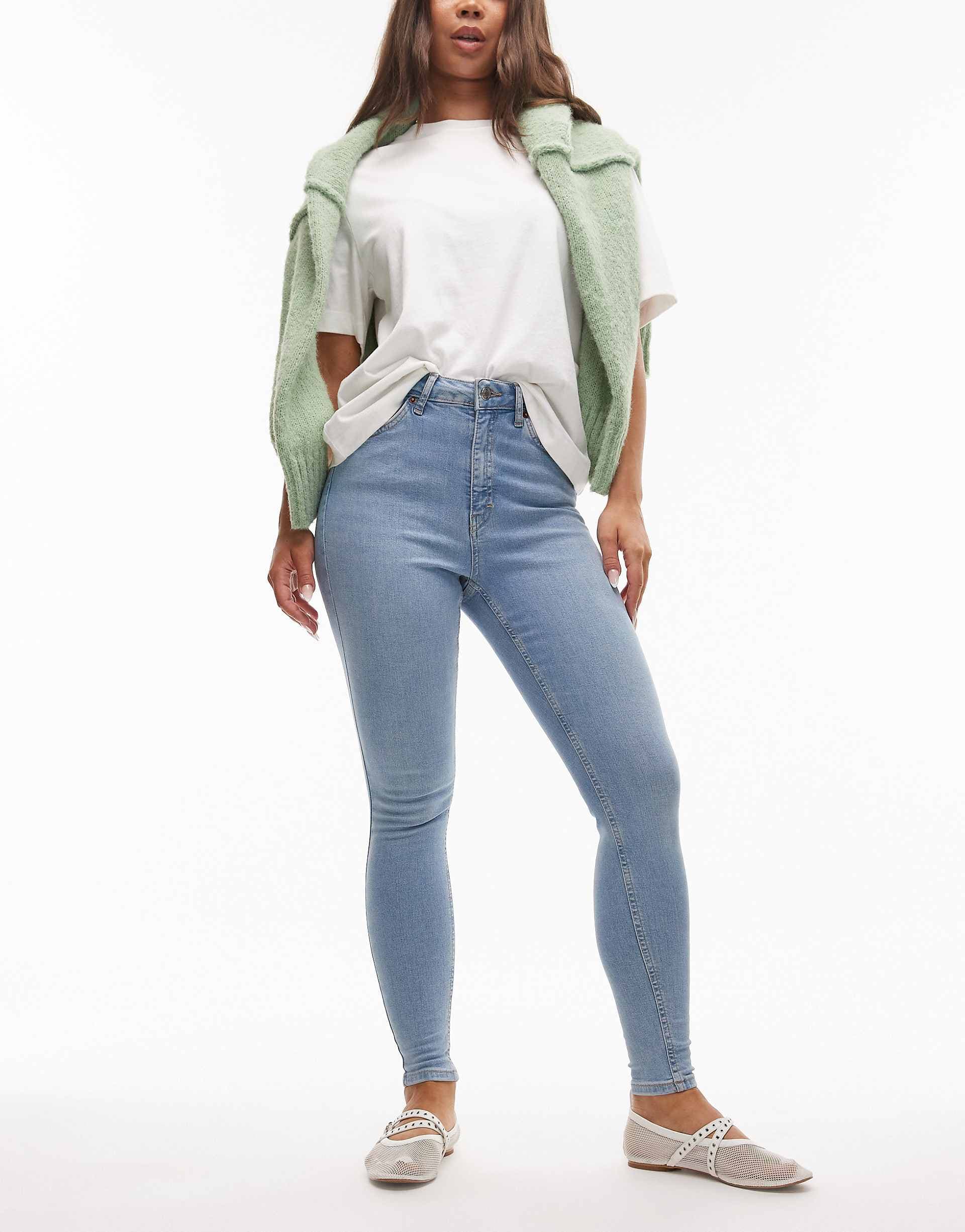 Topshop Hourglass Jamie high waist skinny jeans in bleach