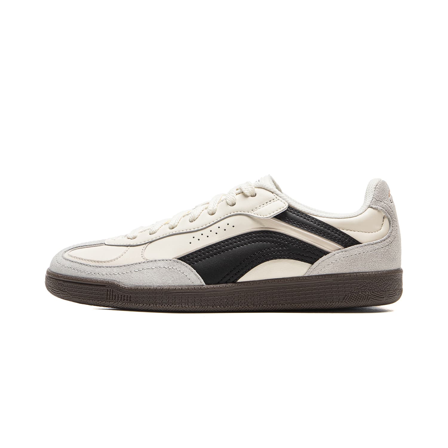 LiNing Flow SLIM Classic Versatile Fashion Retro Thin Sole White Sneakers Comfortable Anti-Slip Cushioned Breathable Low-Top Skate Shoes Women's Beige Grey