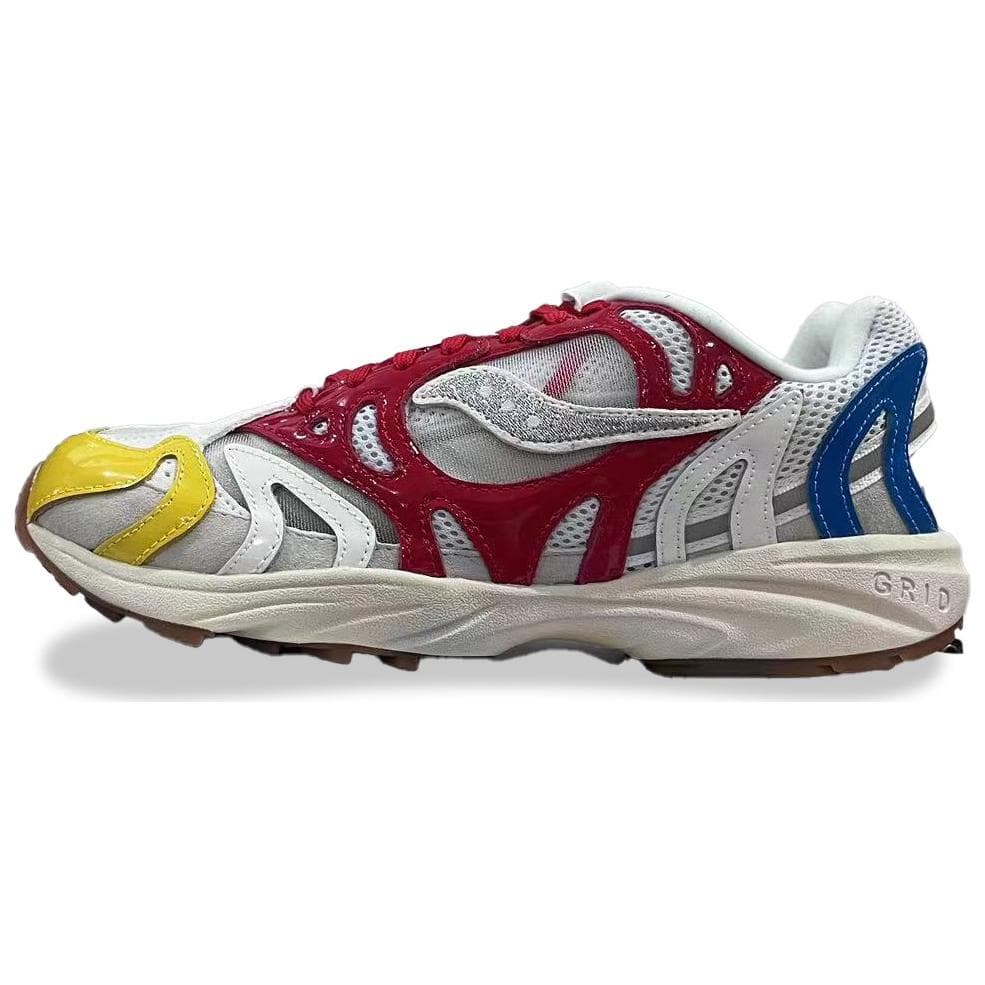 Saucony Grid Azura 2000 Cushioning Wear-Resistant Low-Top Casual Running Shoes Unisex Red Yellow Blue