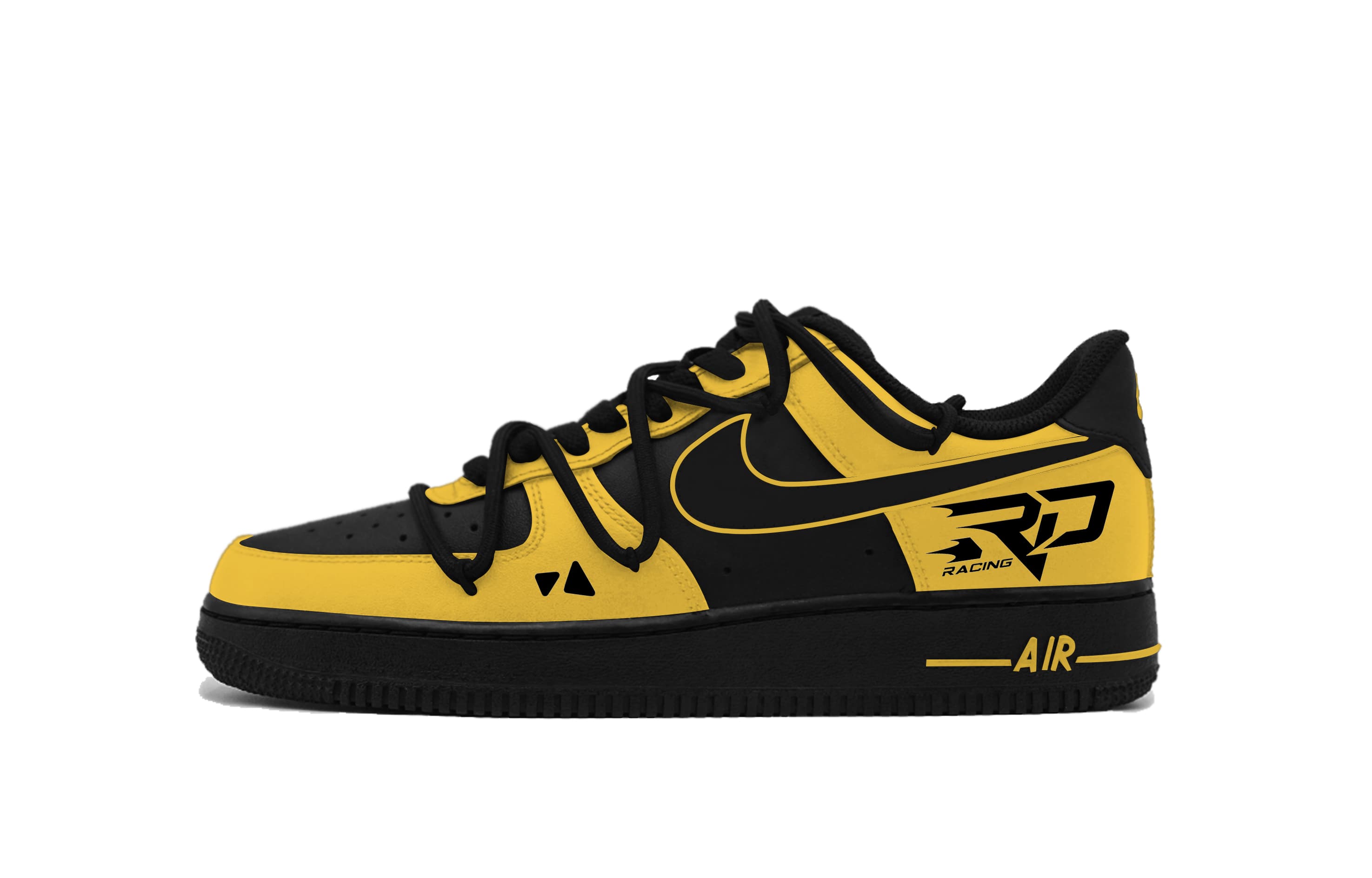 Custom SneakersNike Air Force 1 'Racing Bumblebee Black Samurai' Fashion Versatile Classic Retro Trendy Functional Low-Top Skate Shoes Unisex Black Yellow