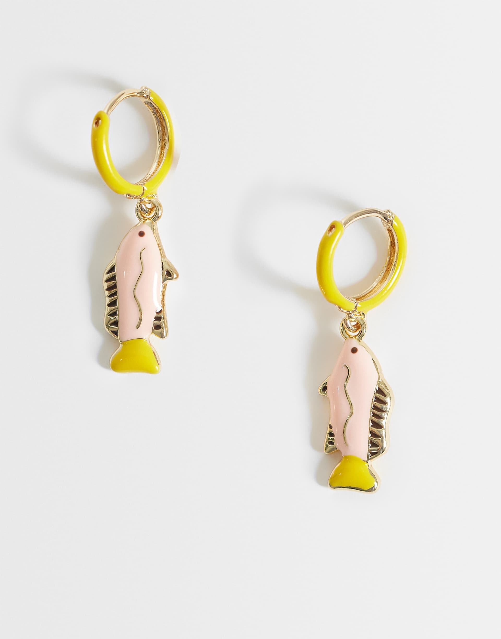 DesignB London fish charms hoops in gold