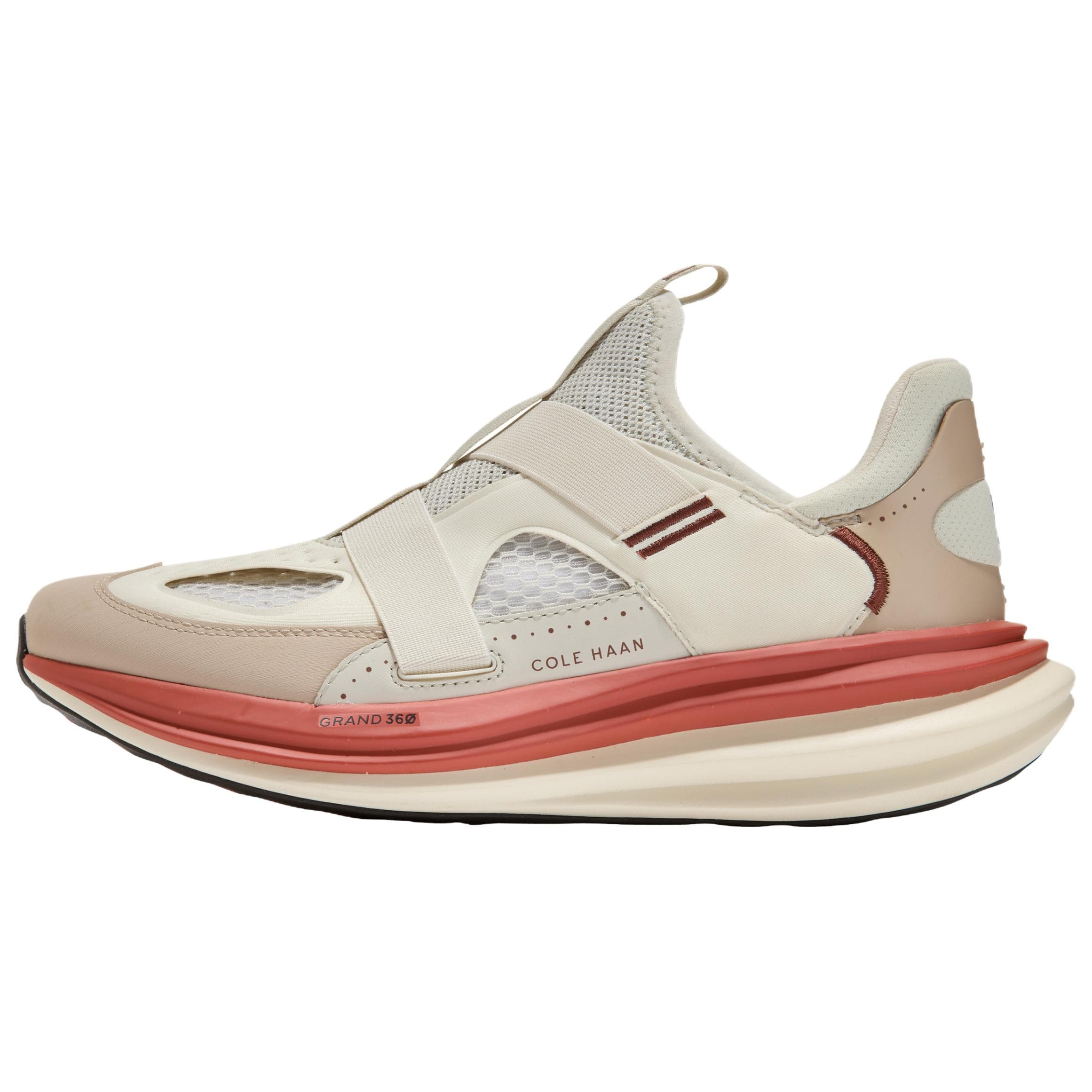 COLE HAAN Polyester Fabric Cow Leather Soft Round Toe Platform Low-Top Casual Shoes Men's Beige