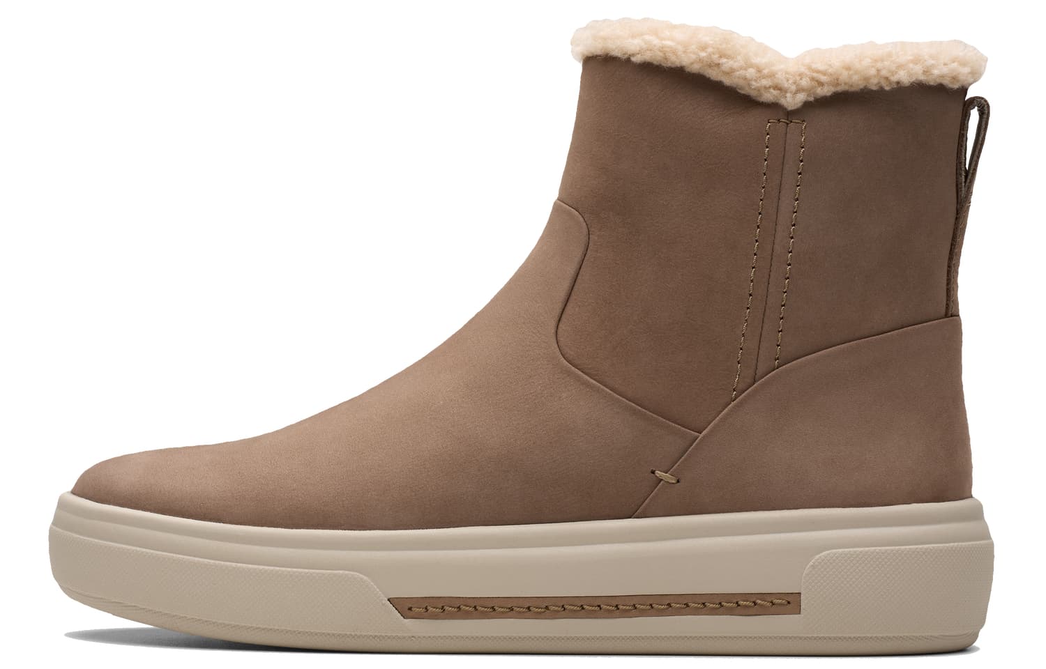 Clarks Shock-Absorbing Wear-Resistant Fashion Versatile Commute Trendy Short-Cut Snow Boots Women's Light Brown