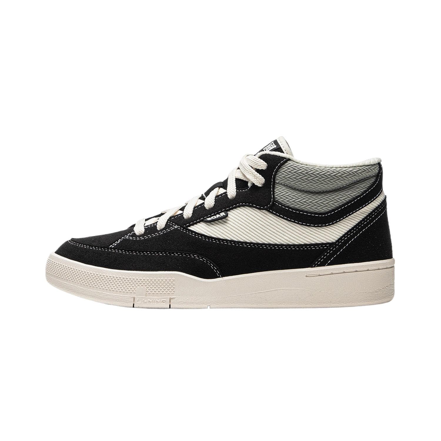 Li-Ning Extreme Sports Versatile Comfortable Slip-Resistant Wear-Resistant Mid-Top Skate Shoes Men's Black Rice Gray