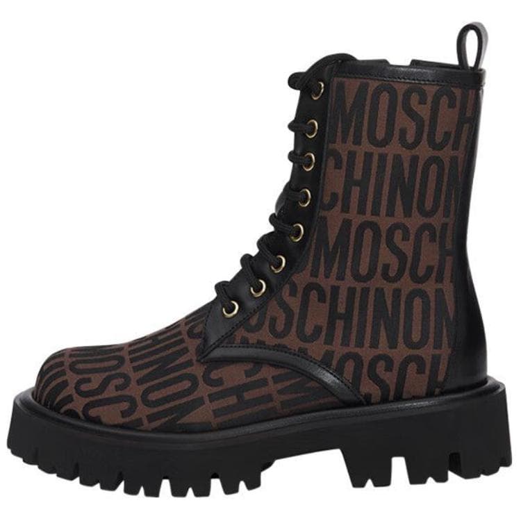 MOSCHINO Allover Short Martin Boot Women's Brown