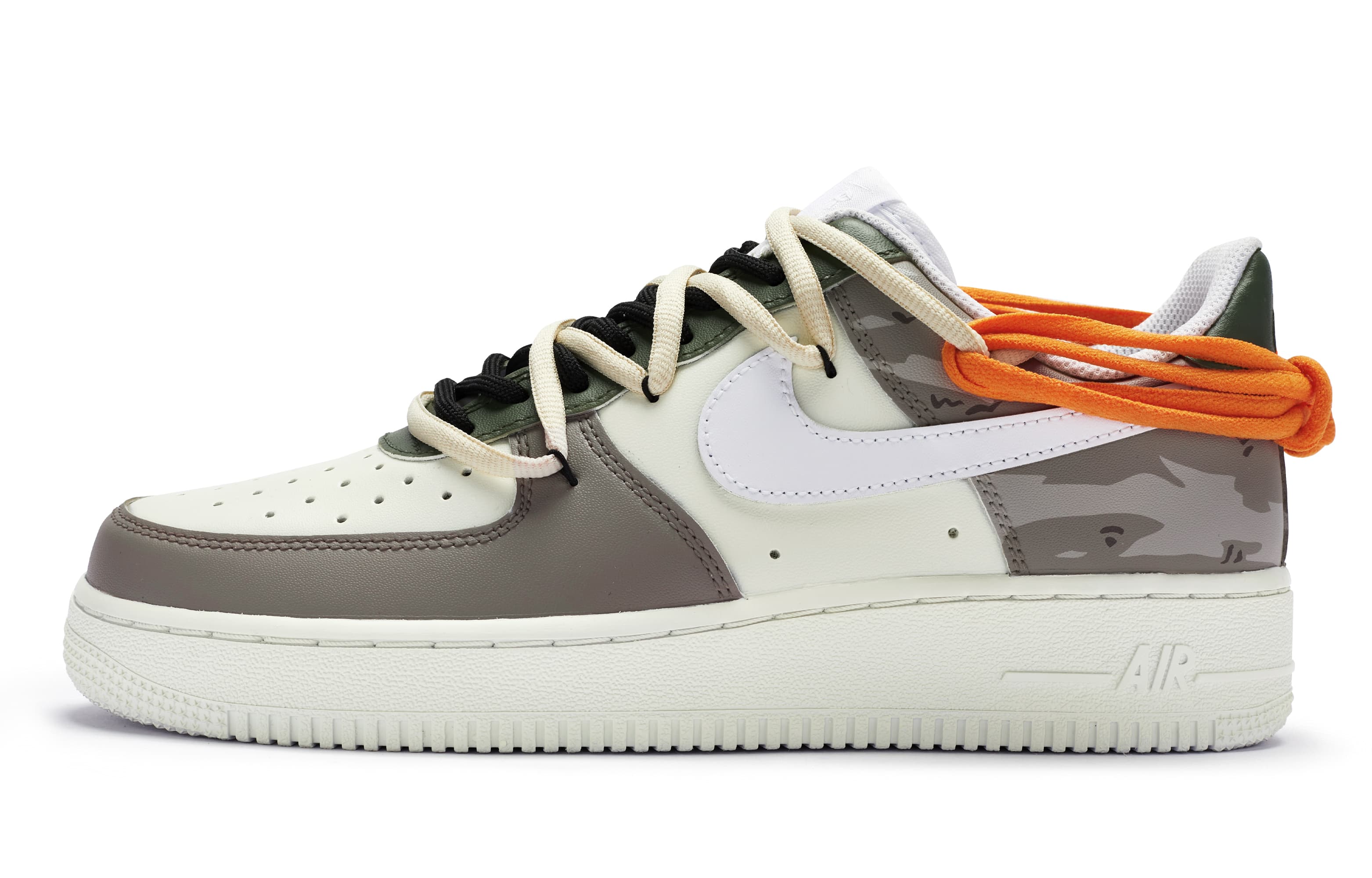 Nike Air Force 1 Skateboard Shoes Men Low-Top Green/Orange