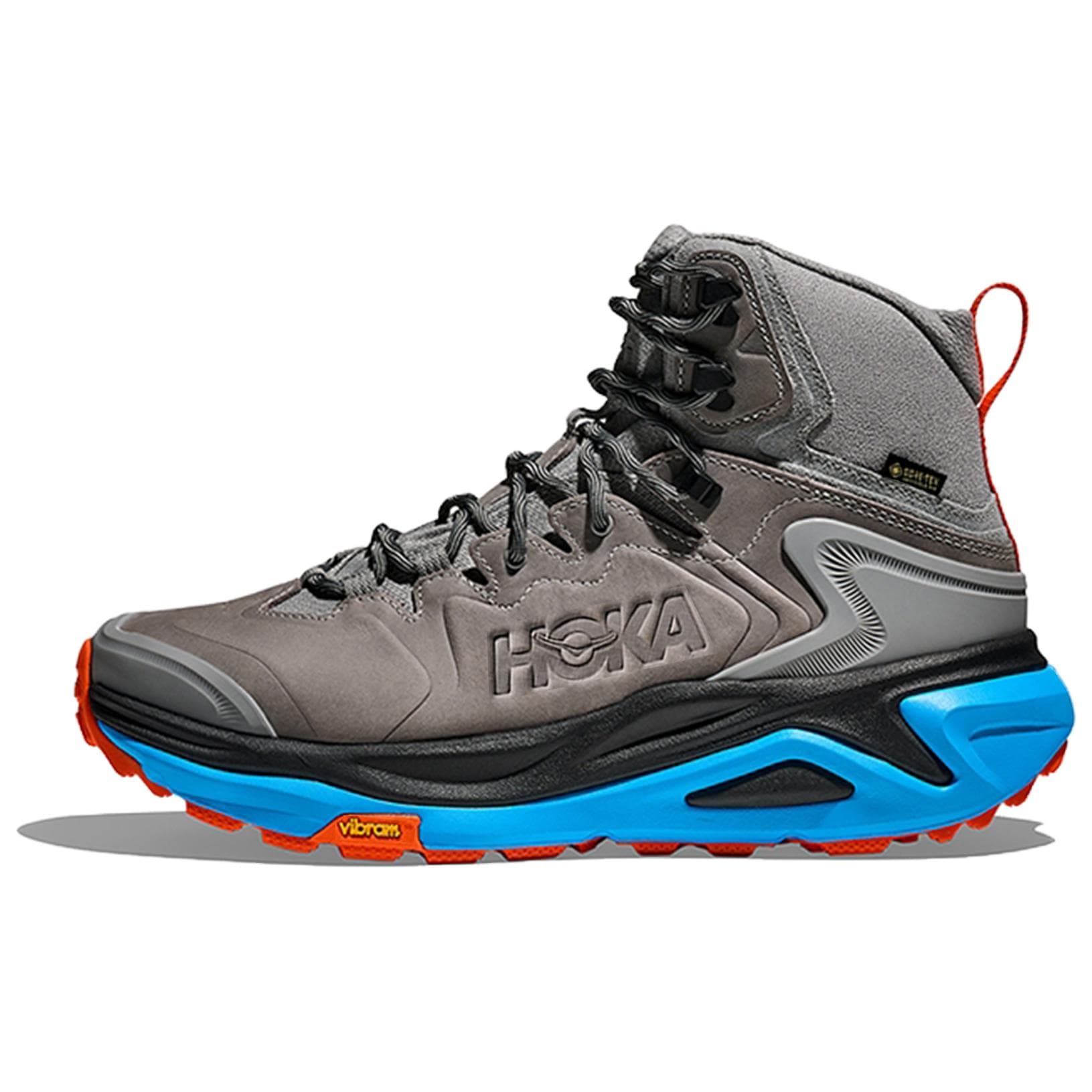 HOKA ONE ONE Kaha 3 GTX Fashion Comfortable Anti-Slip Waterproof Breathable Supportive Mid-Top Hiking Shoes Men's Galaxy Grey