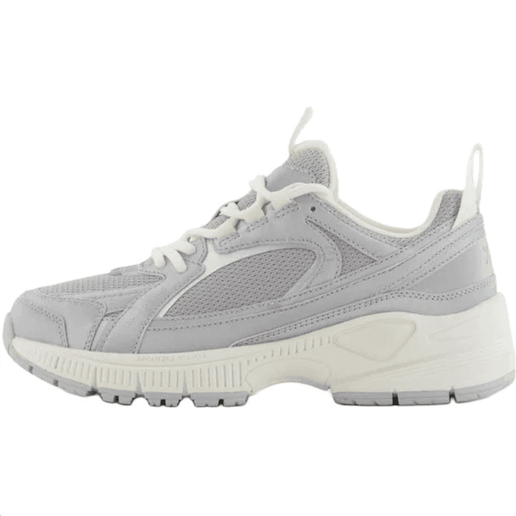 ARMANI EXCHANGE Fabric Round Toe Lace-Up Mesh Panel Dad Shoes Low-Top Casual Lifestyle Shoes Women's Silver