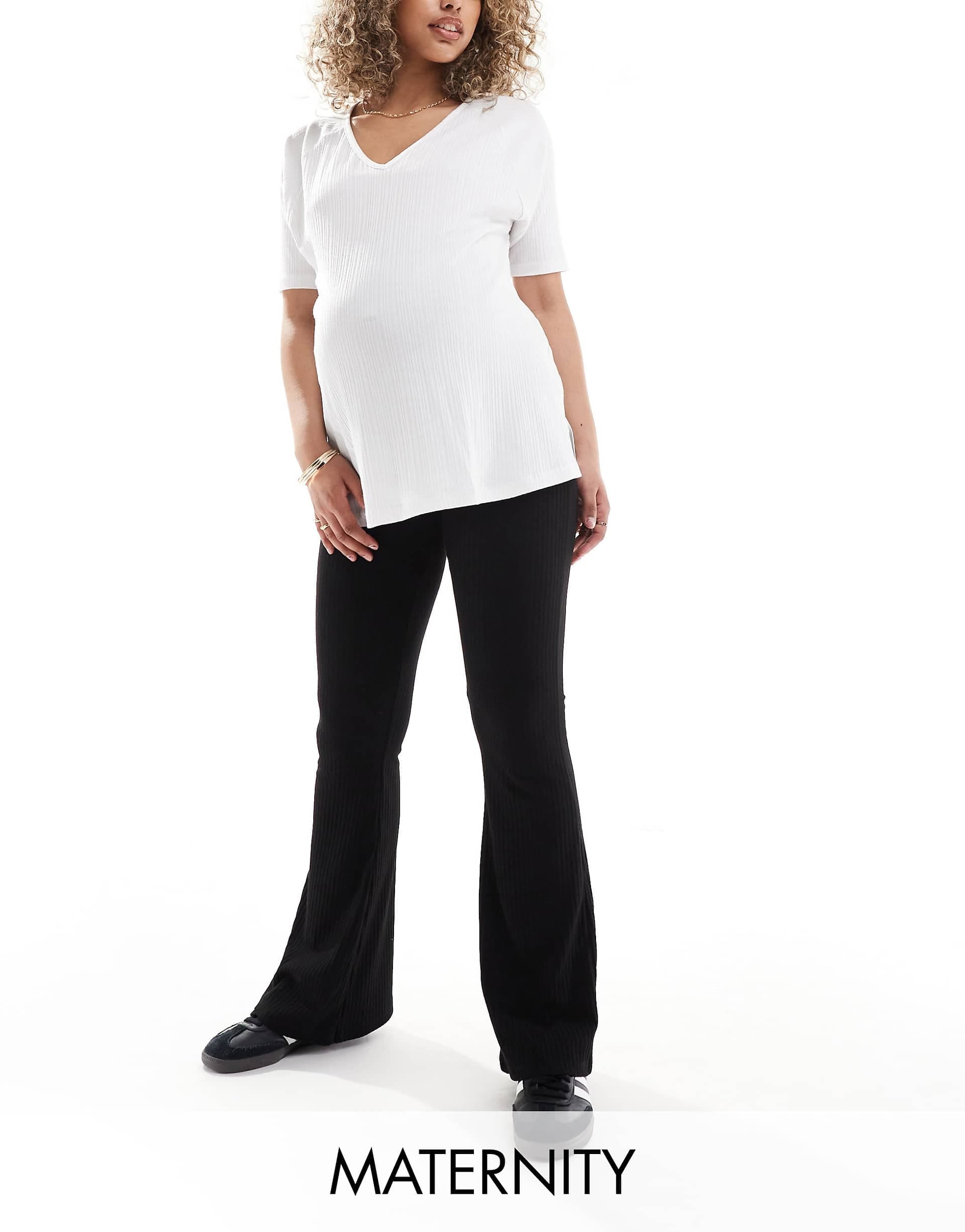 ONLY Maternity flare pants in black