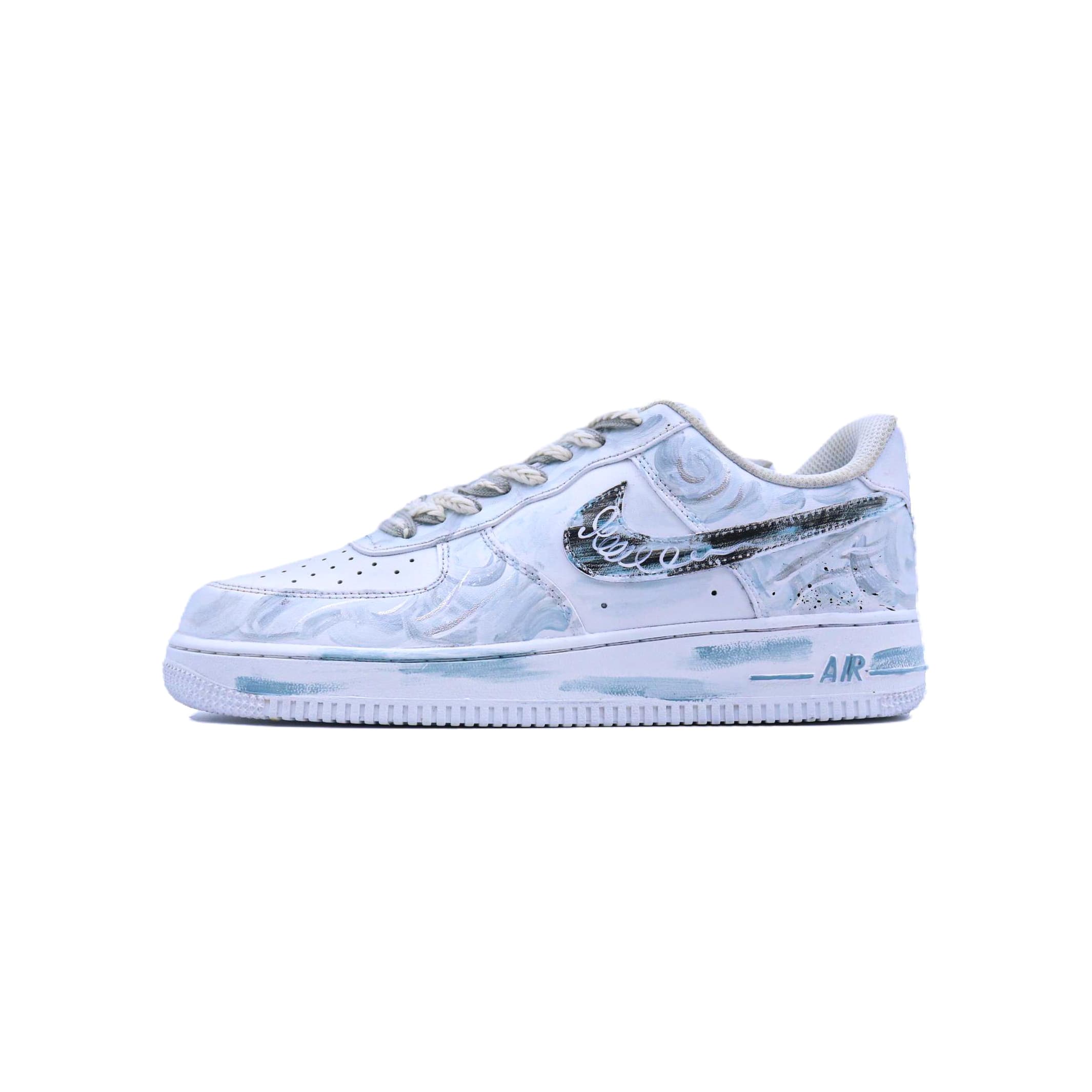 Nike Air Force 1 Custom 'Cloud Travel' Low-Top Skate Shoes Unisex