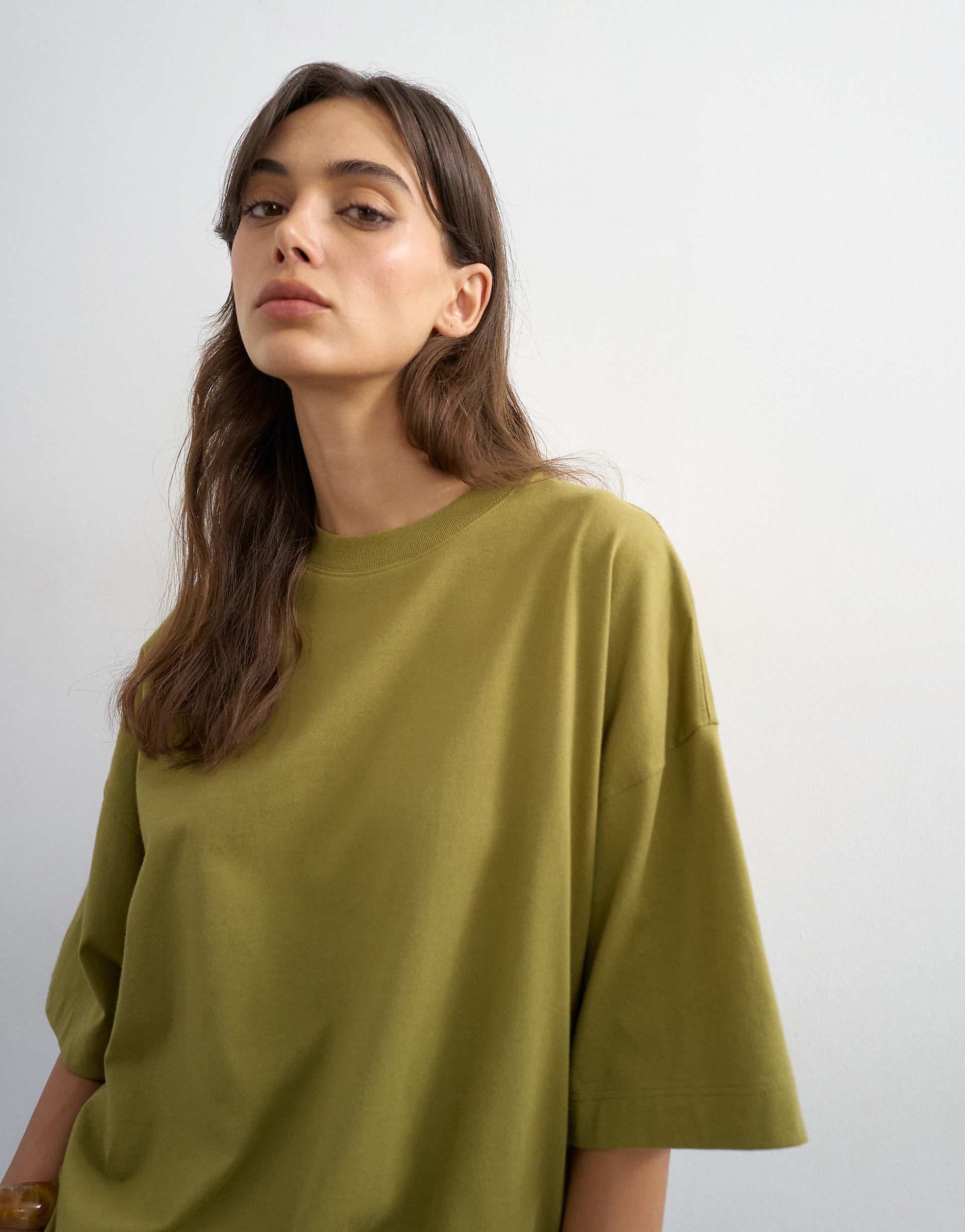Topshop oversized dropped shoulders tee in green