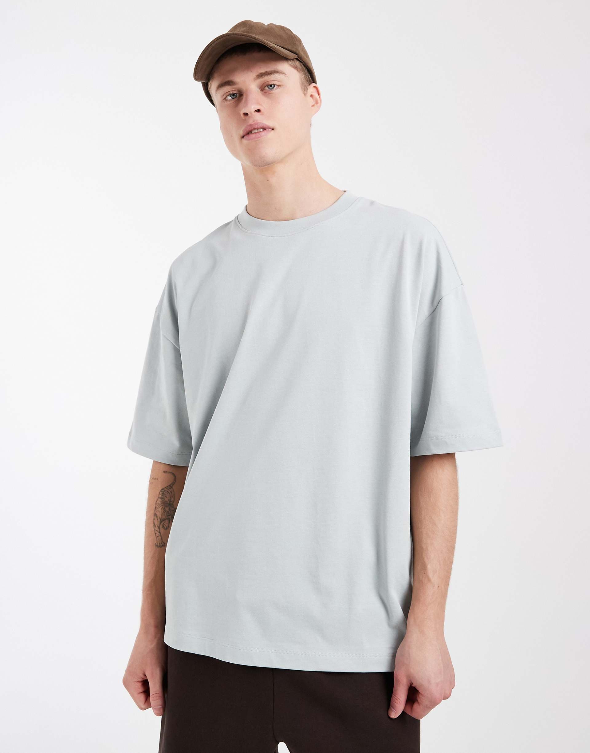 ASOS DESIGN heavyweight oversized boxy drop shoulder T-shirt in light green