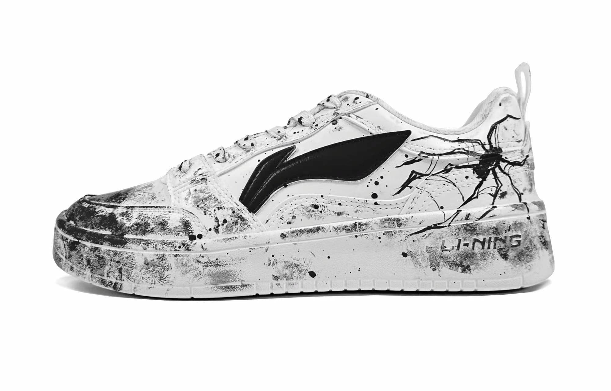 LiNing Yuanbao V2 Anti-Slip Wear-Resistant Low-Top Skateboard Shoes Women's White Black