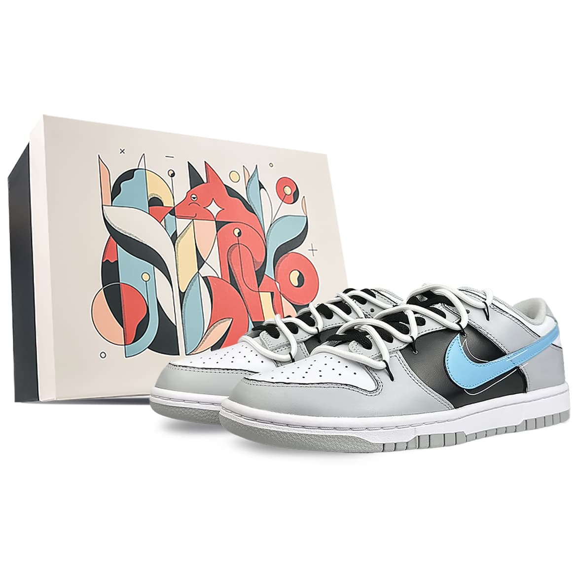 Nike Skateboard Shoes Men Low-Top Black Blue