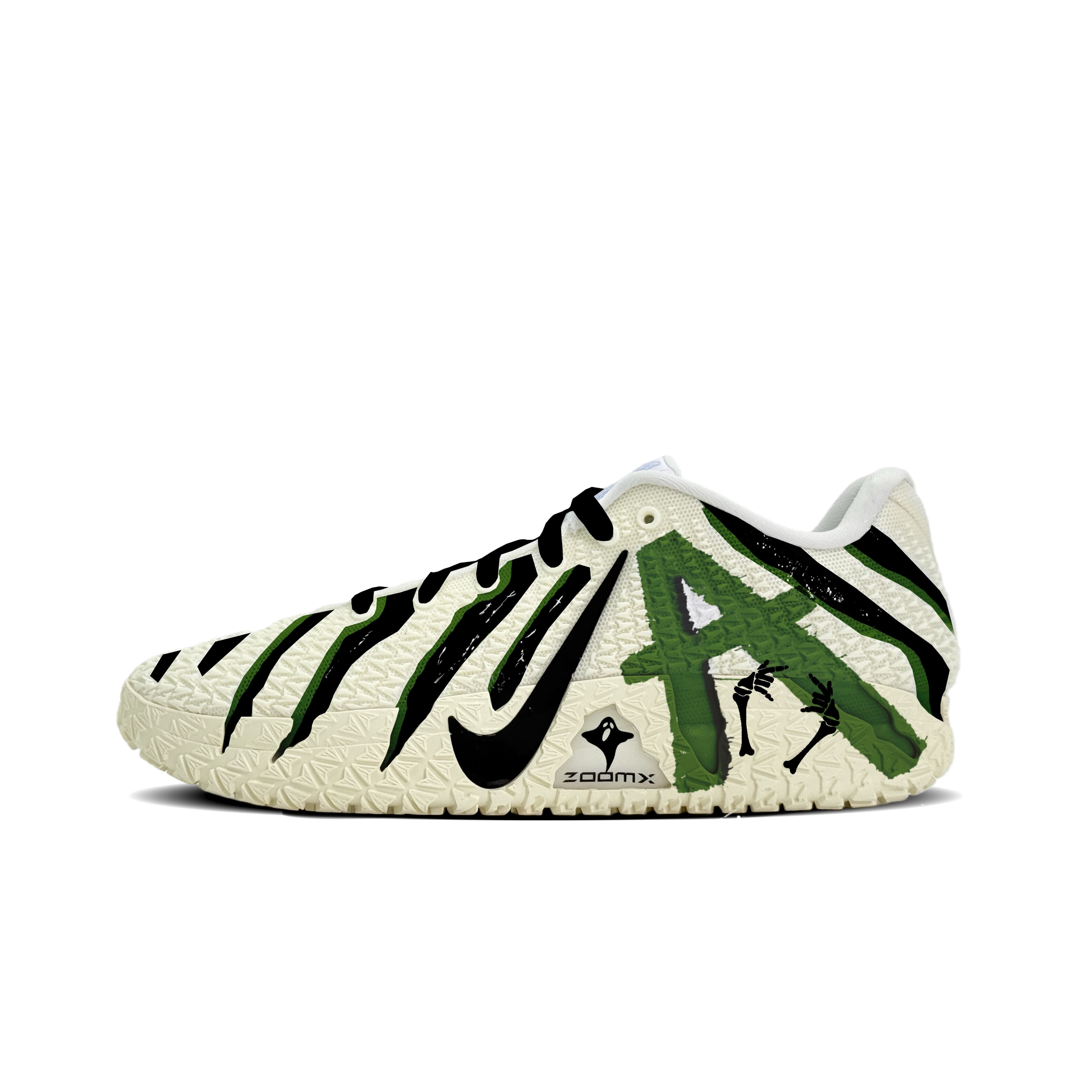 Custom Sneakers Nike Ja 3 Morant 3rd Gen Green Charm Fashion Trendy High Street Outdoor Personality Graffiti Street Style Splatter Detail Low-Top Basketball Shoes Men's Gradient Orange Blue
