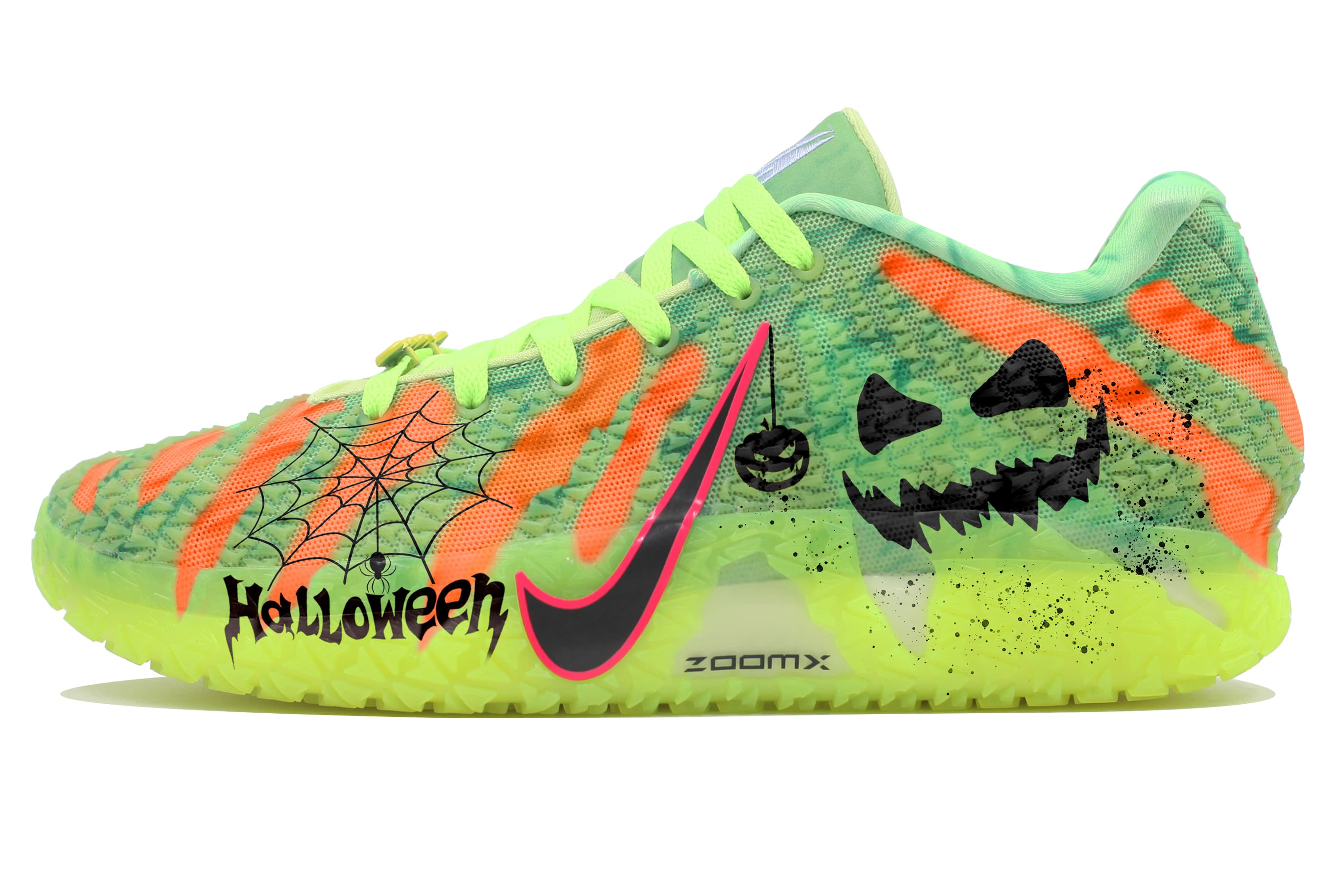 Custom Nike Ja 3 'Phantom Soul' Pumpkin Low-Top Basketball Shoes Men's Green