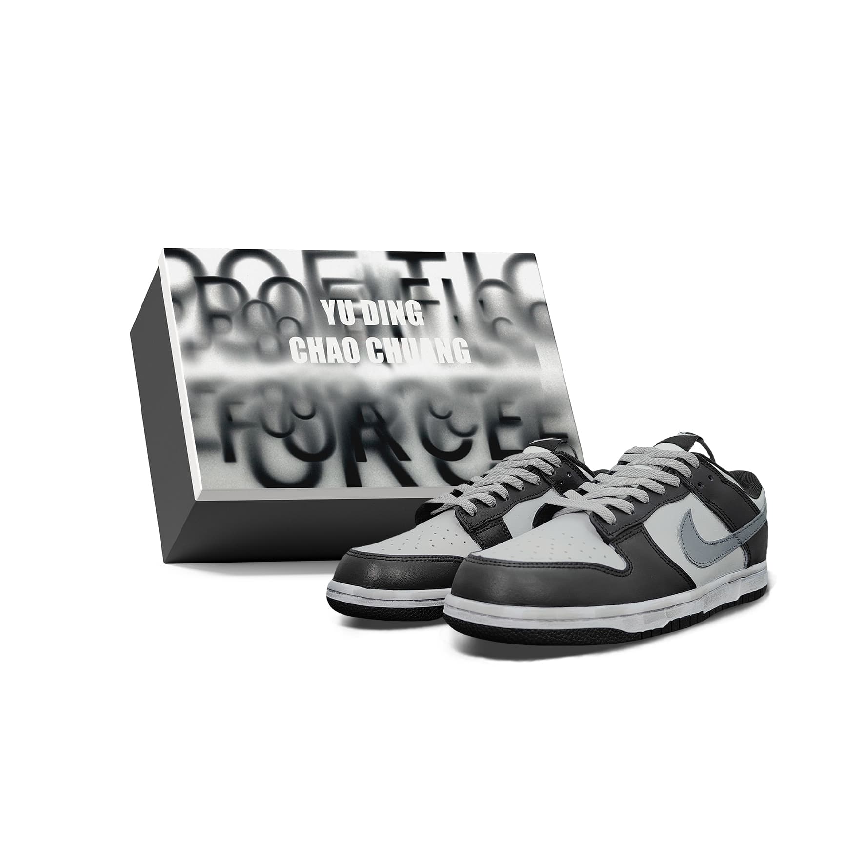 Nike Dunk Anti-Slip And Wear-Resistant Lightweight Low-Top Skateboard Shoes Women's Black Gray