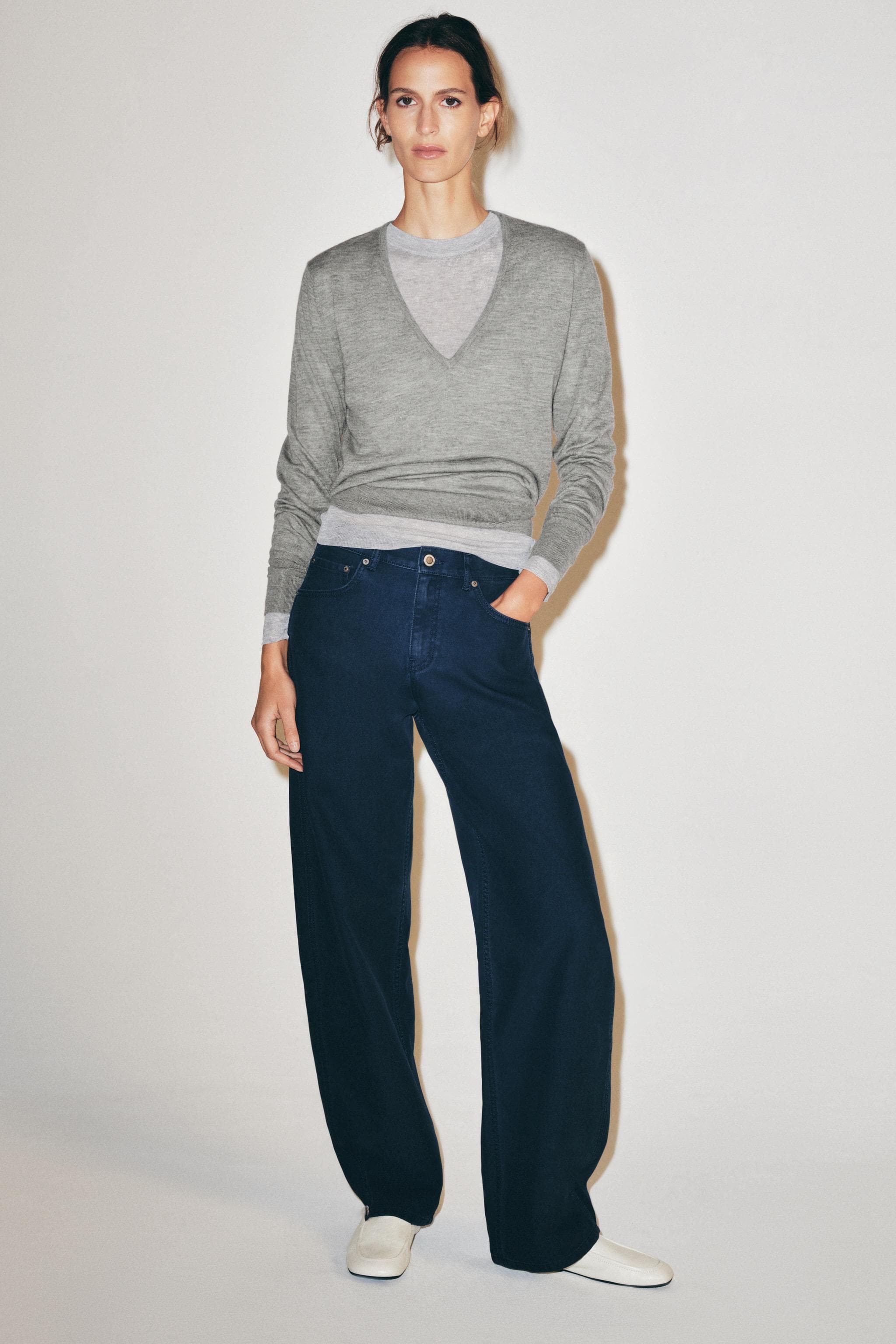 ZW COLLECTION MID-WAIST CURVED STRAIGHT JEANS