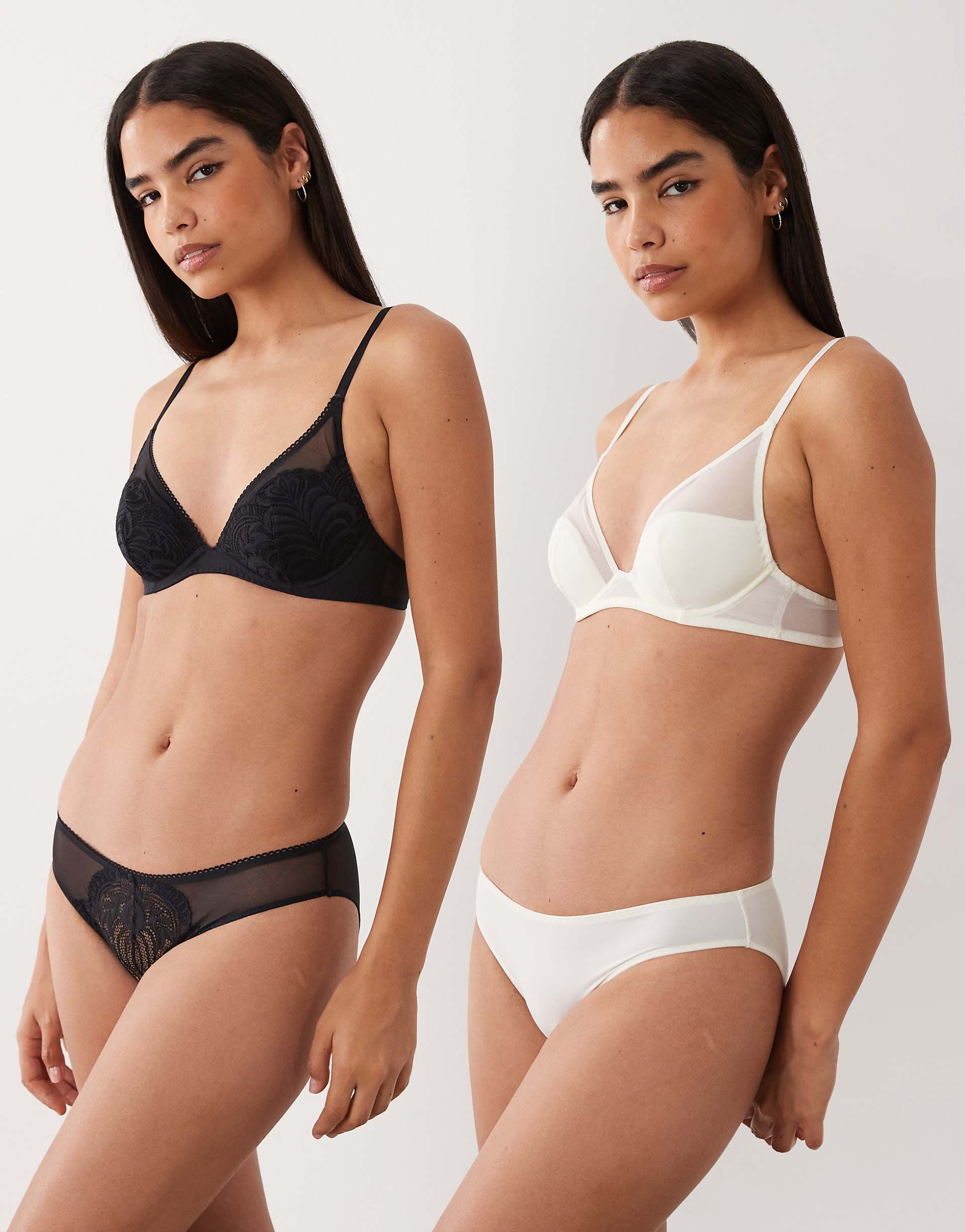 Dorina Lincoln 2 pack briefs in black and ivory