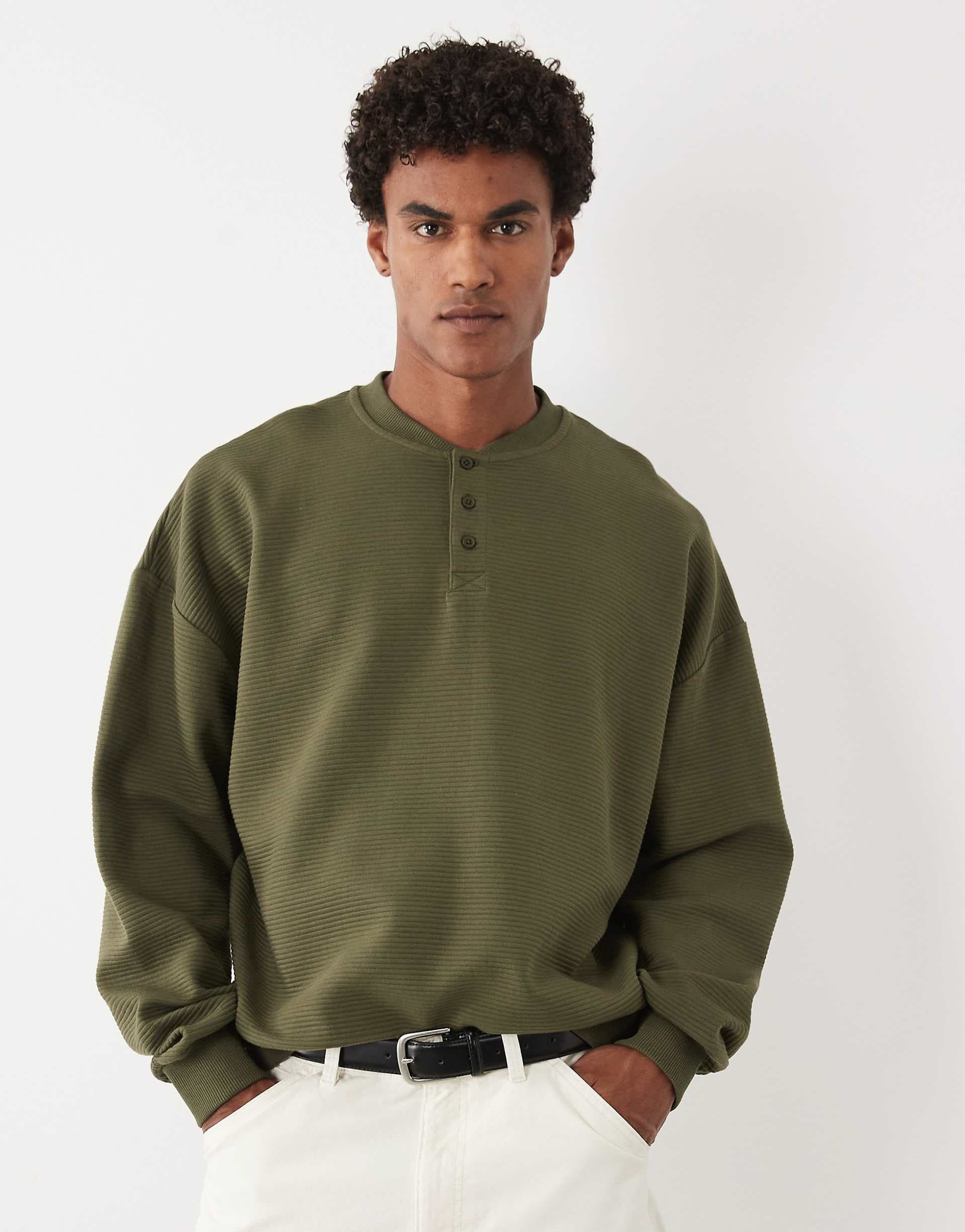 ASOS DESIGN extreme oversized textured henley