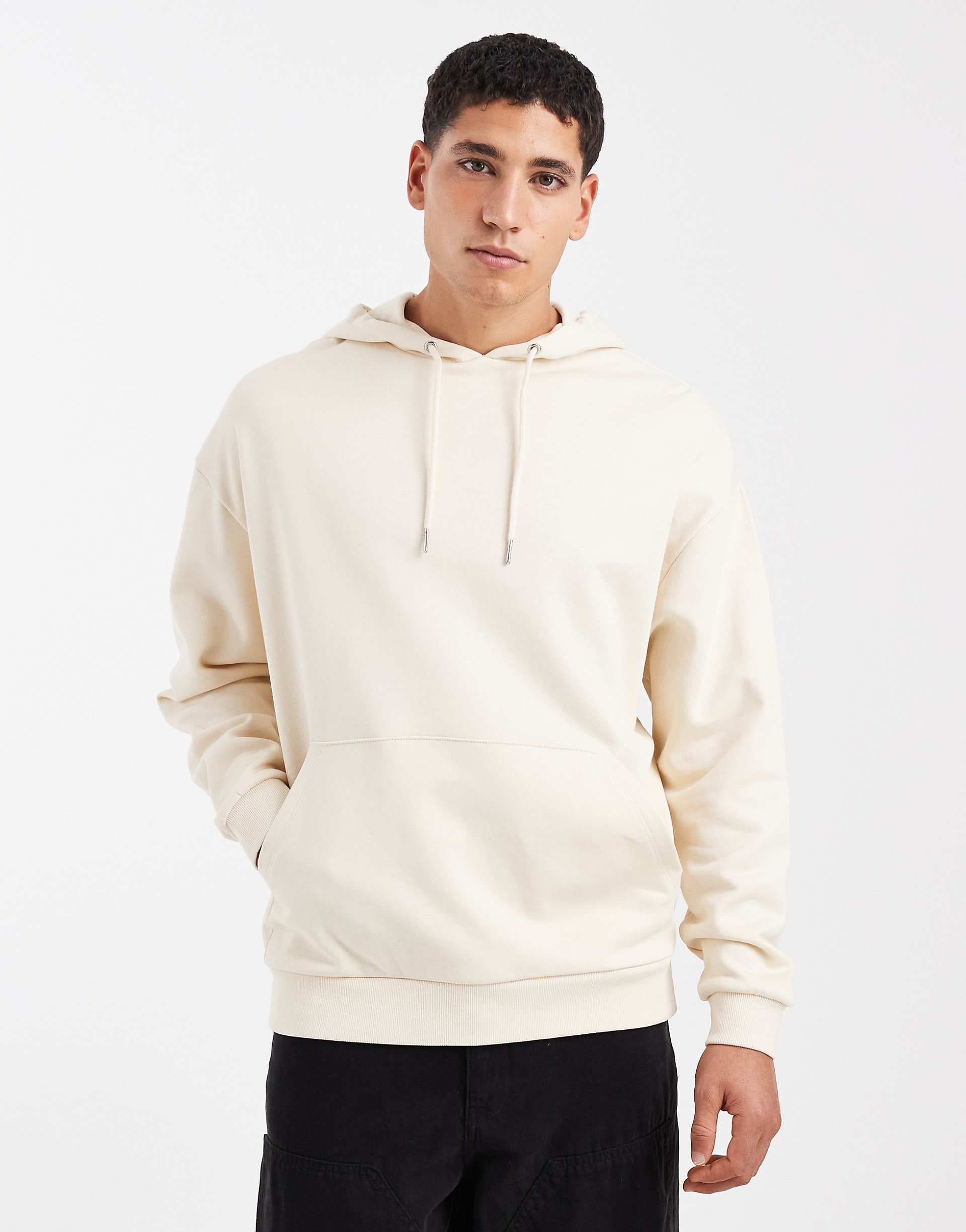 ASOS DESIGN essentials oversized hoodie in off white