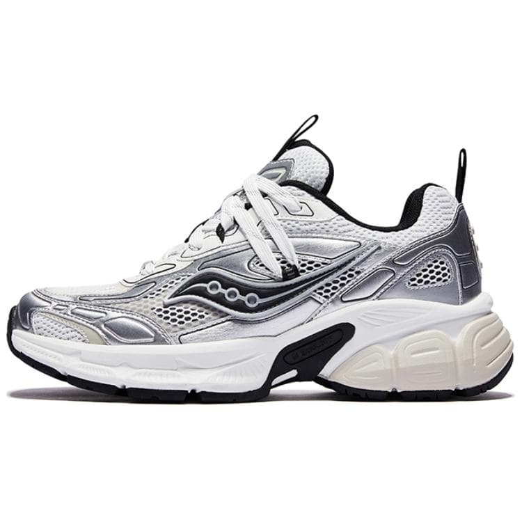 Saucony 2K CAVALRY Trendy Sports Slip-Resistant Lightweight Low-Top Casual Running Shoes Unisex Silver White Black