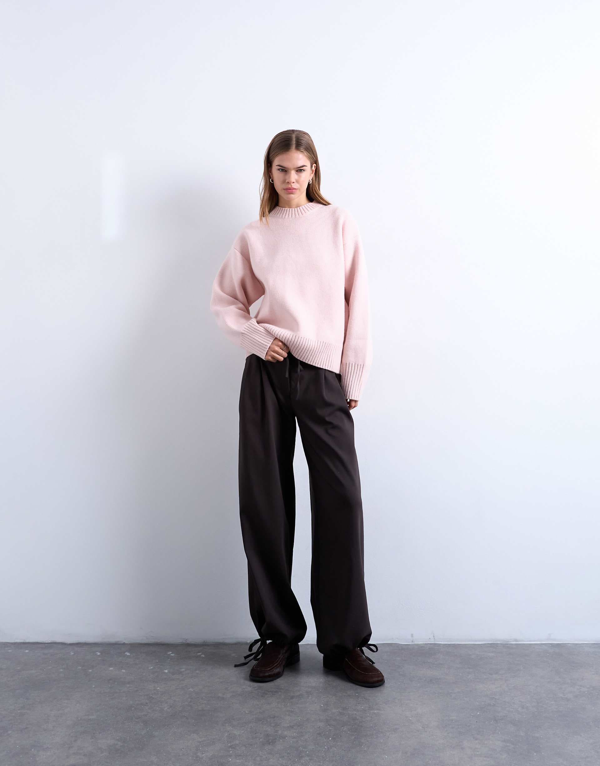 Topshop tailored balloon leg sweatpants in charocal