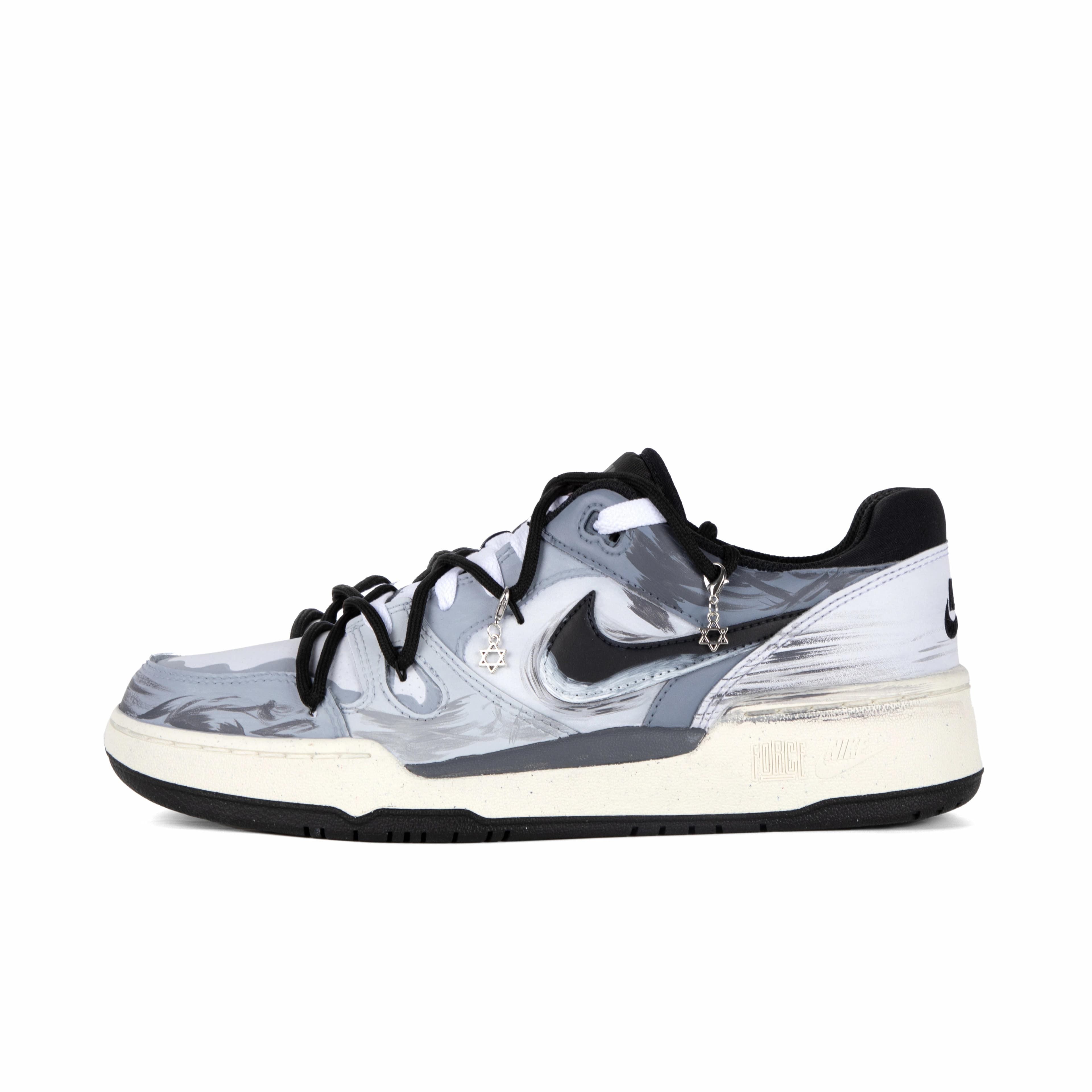 Nike Full Force Wear-Resistant Slip-Resistant Low-Top Skateboard Shoes Men's Black Gray