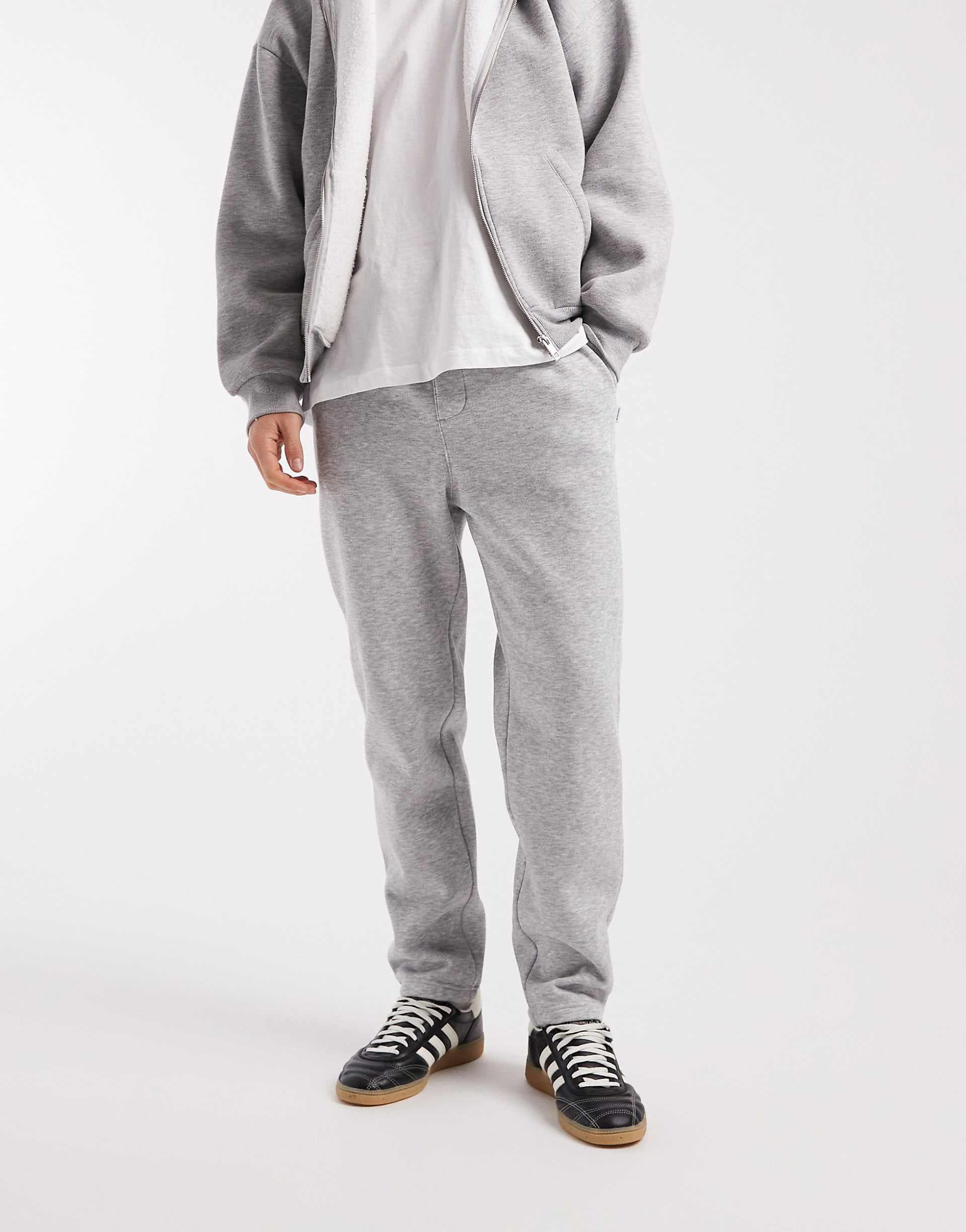 Jack & Jones straight leg sweatpants in light gray