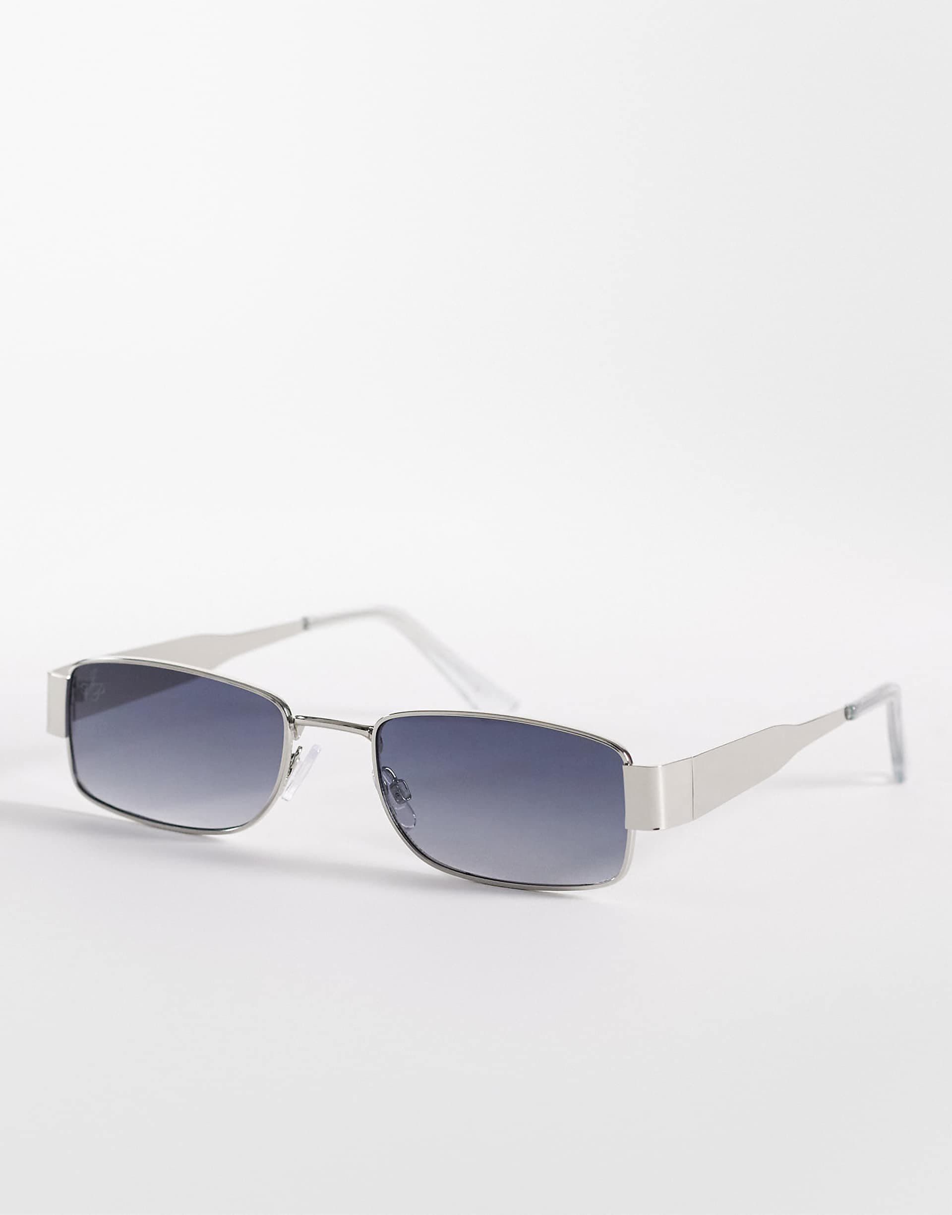 Jeepers Peepers rectangular metal sunglasses in black and silver