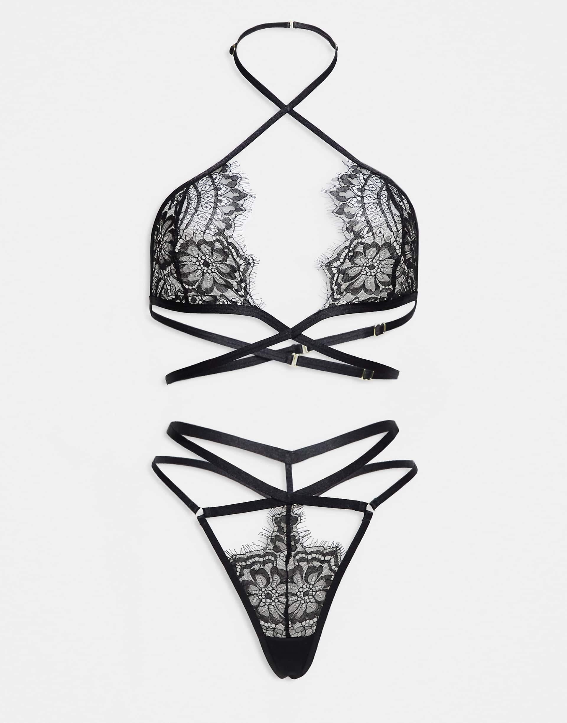 Ann Summers Infinite crotchless foldover set in black
