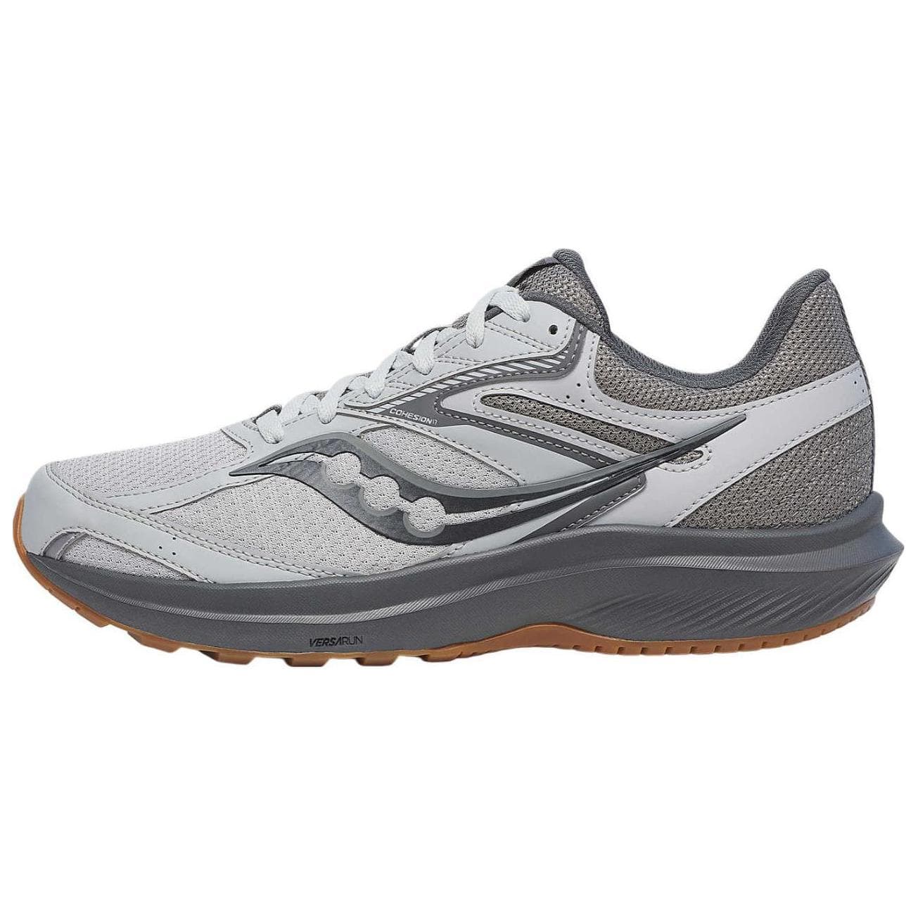 Saucony Cohesion 17 Comfortable Versatile Slip-Resistant Durable Low-Top Running Shoes Men's Grey