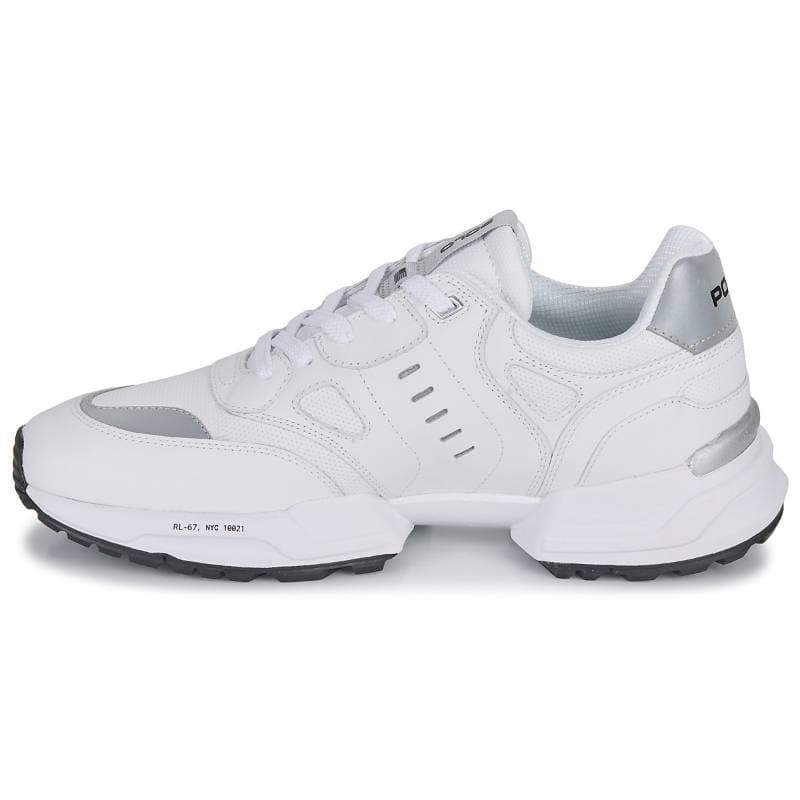 Polo Ralph Lauren Leather Round Toe Comfortable Durable Low-Top Casual Shoes Men's White