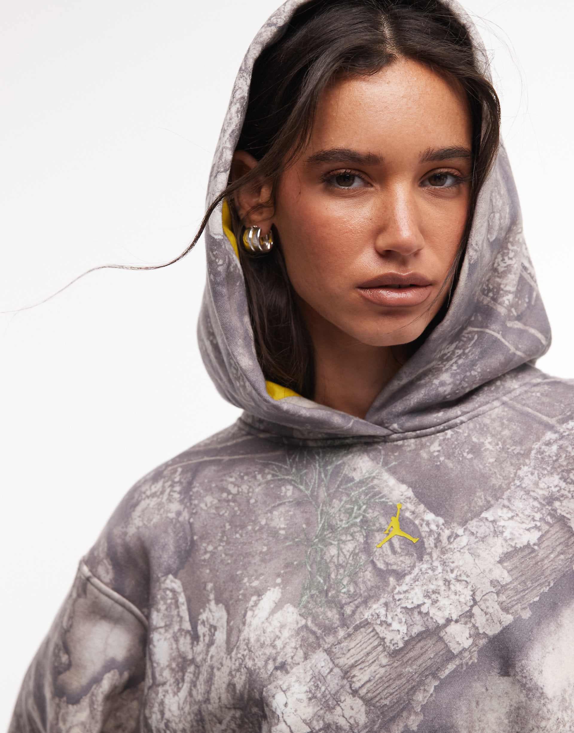 Nike Jordan cropped hoodie in camo print