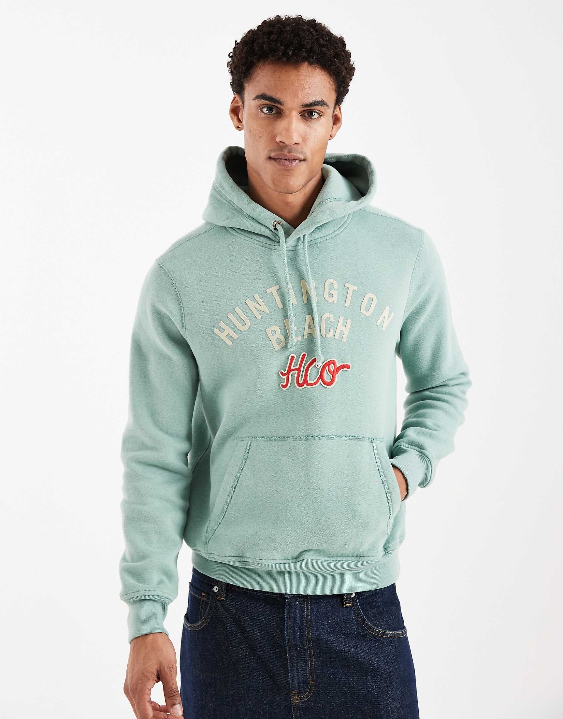 Hollister Huntington Beach front graphic hoodie in green