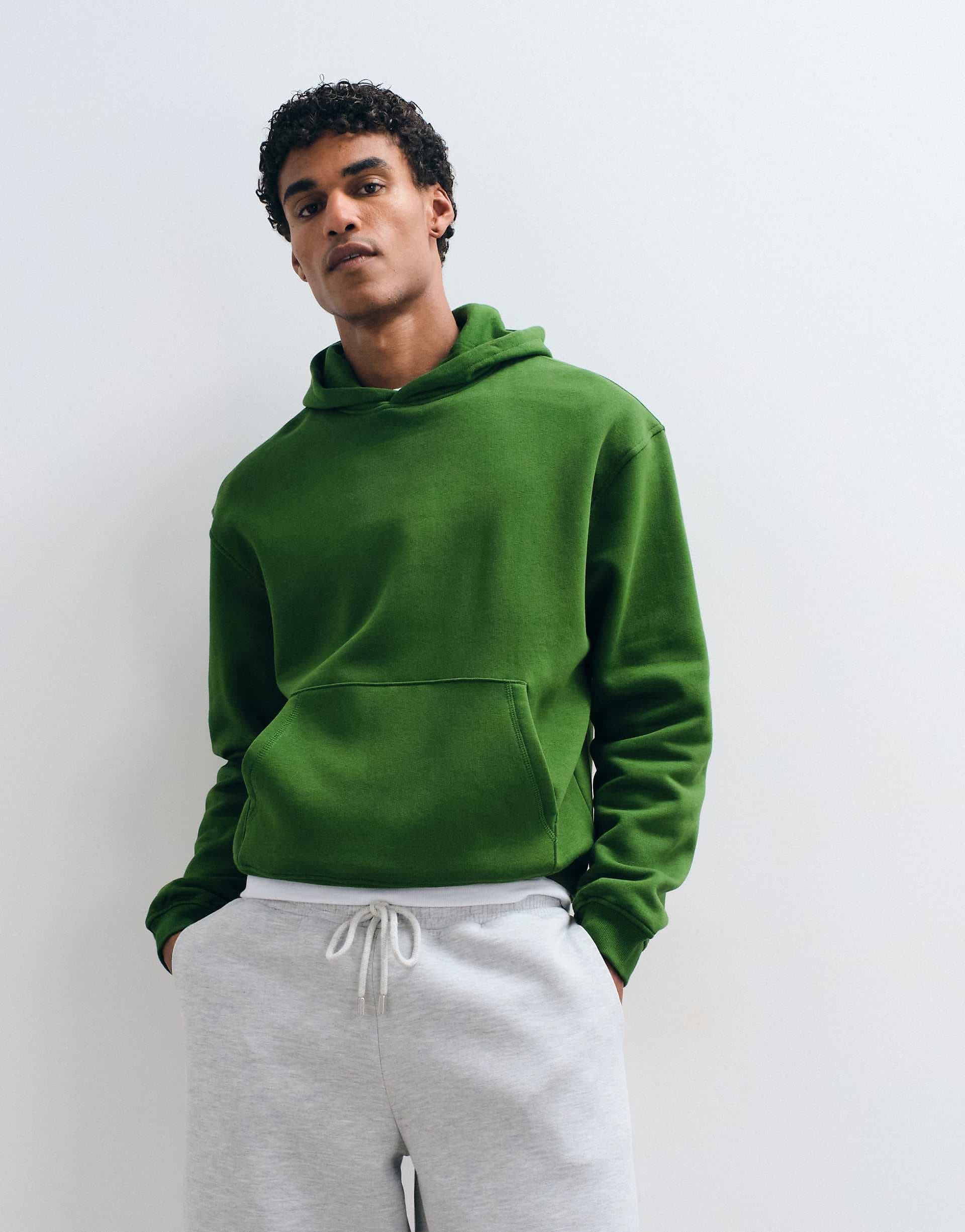 ASOS DESIGN essentials relaxed boxy hoodie in green